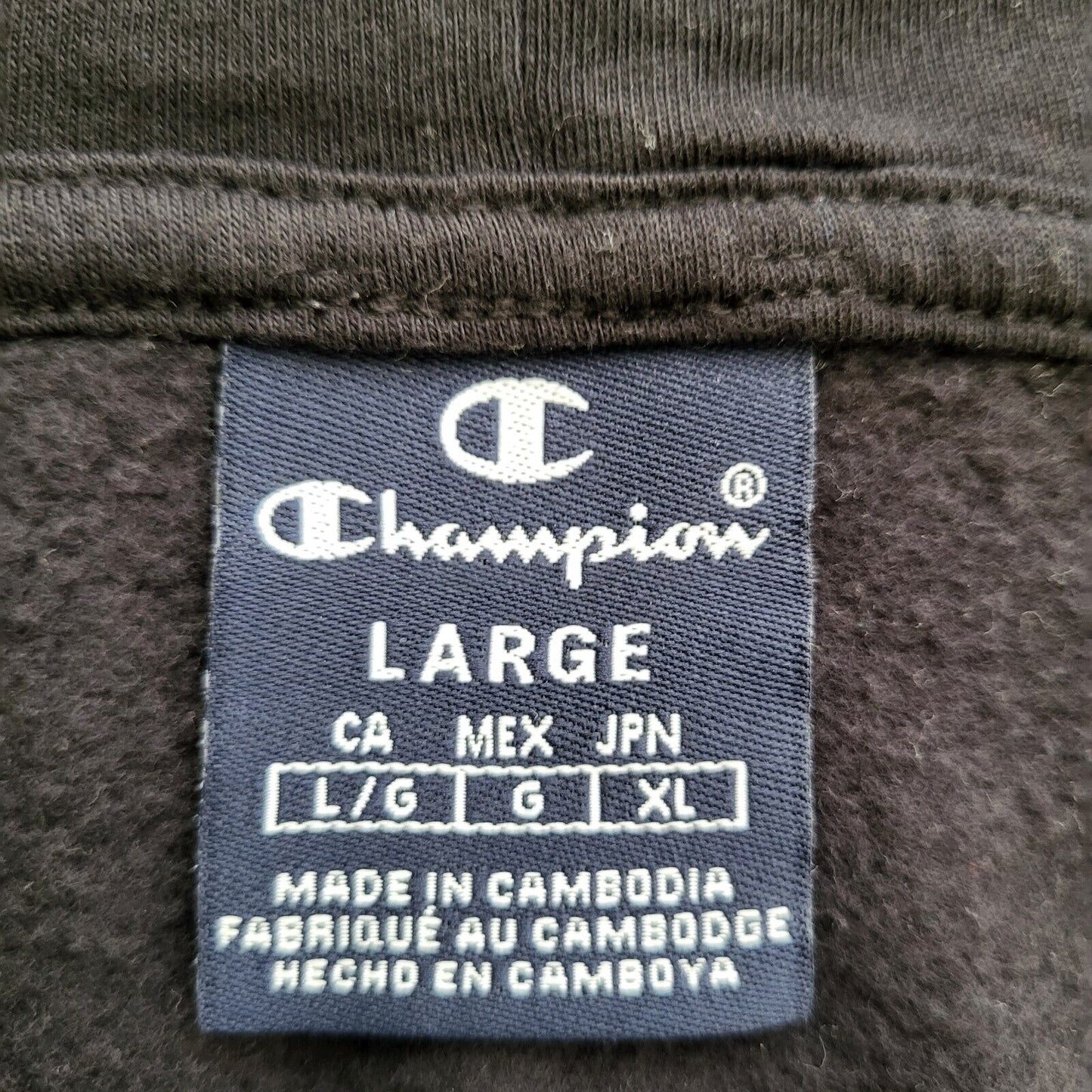 Champion Black New York Zip Drawstring Sports Sweatshirt Hoodie Men's uk L G916