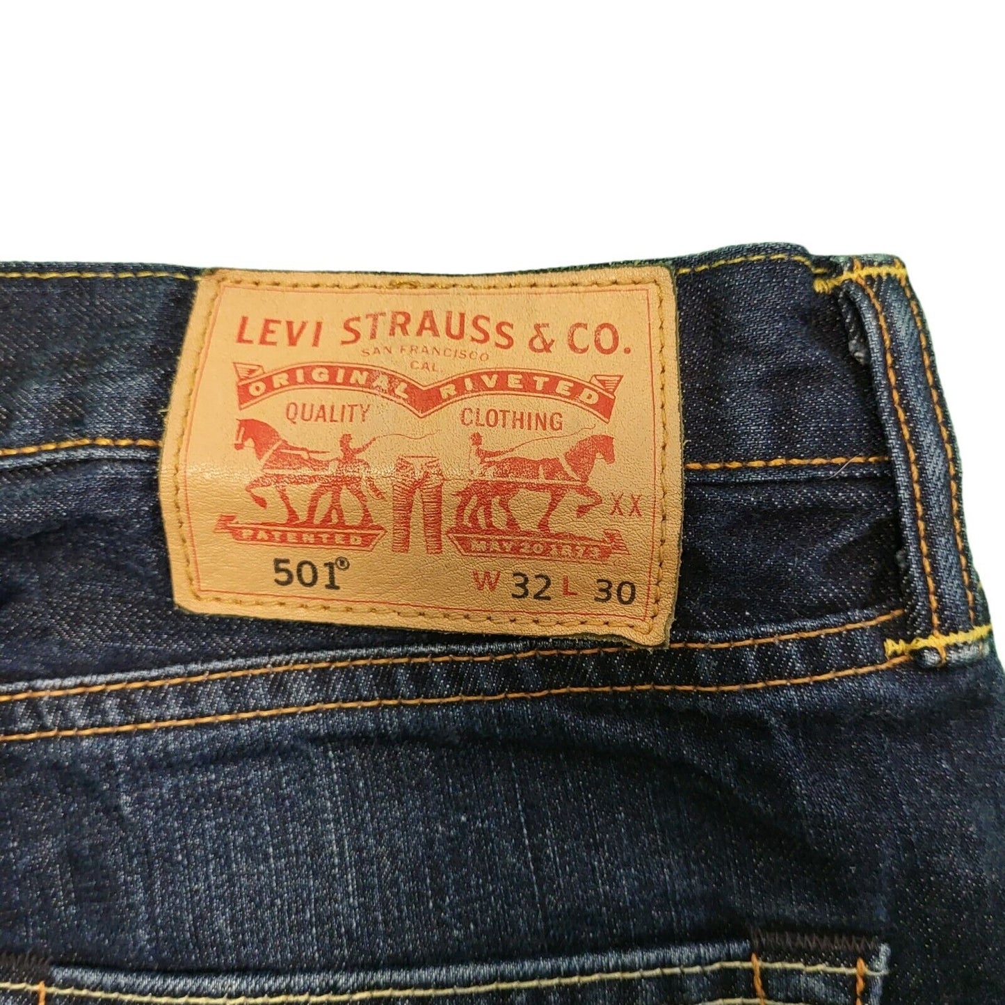 Levi's 501 Blue Straight Leg Button Fly Denim Jeans Men's UK M W32 L30 H524