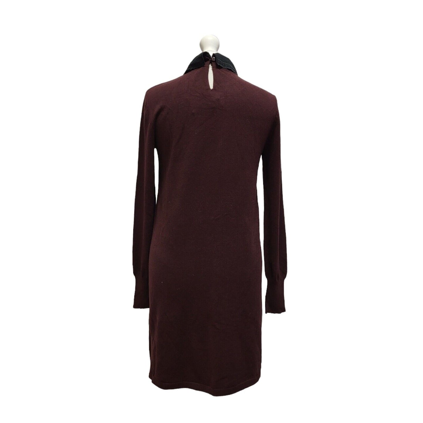 Oasis Burgundy Long Sleeve Shift Dress UK Women's 8 Bnwt BB360