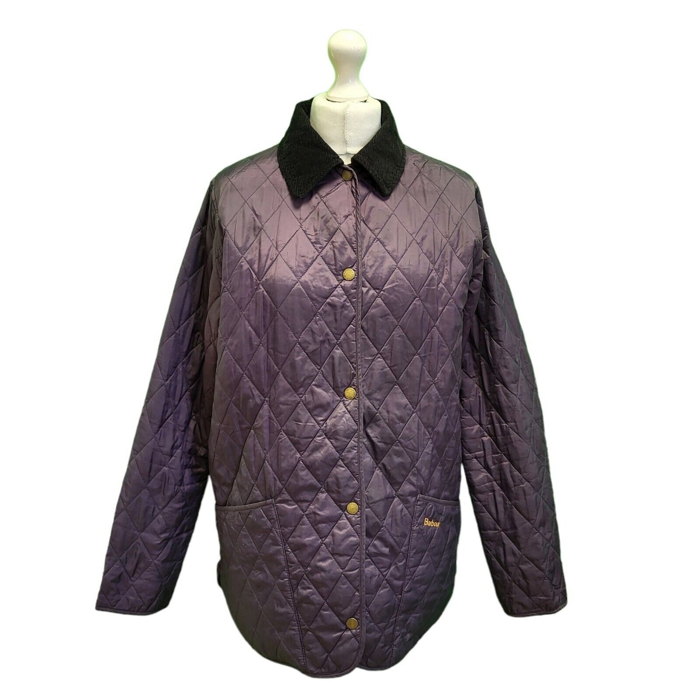 Barbour Purple Padded Shaped Liddlesdale Quilt Jacket UK Women's 14 H703