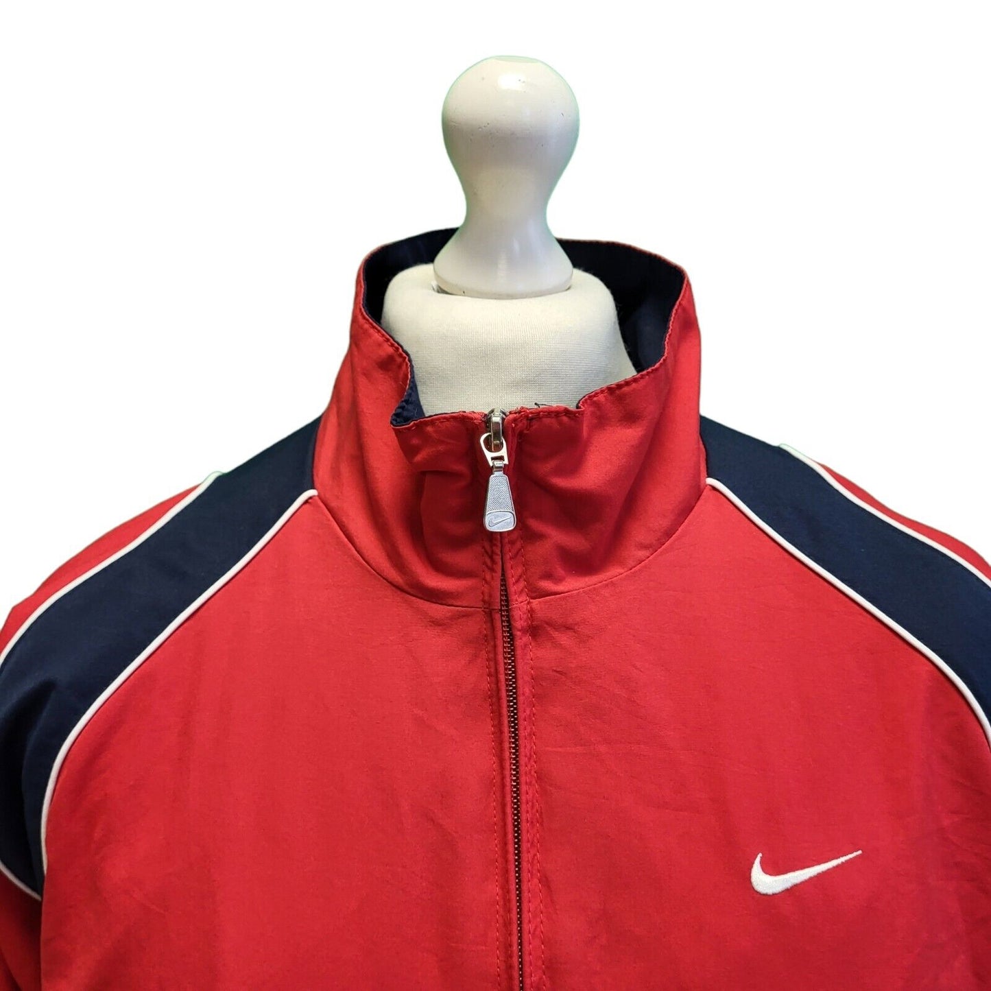 Nike Red Blue Zipped Over-sized Sport Jacket Men's uk L eu 54 H273