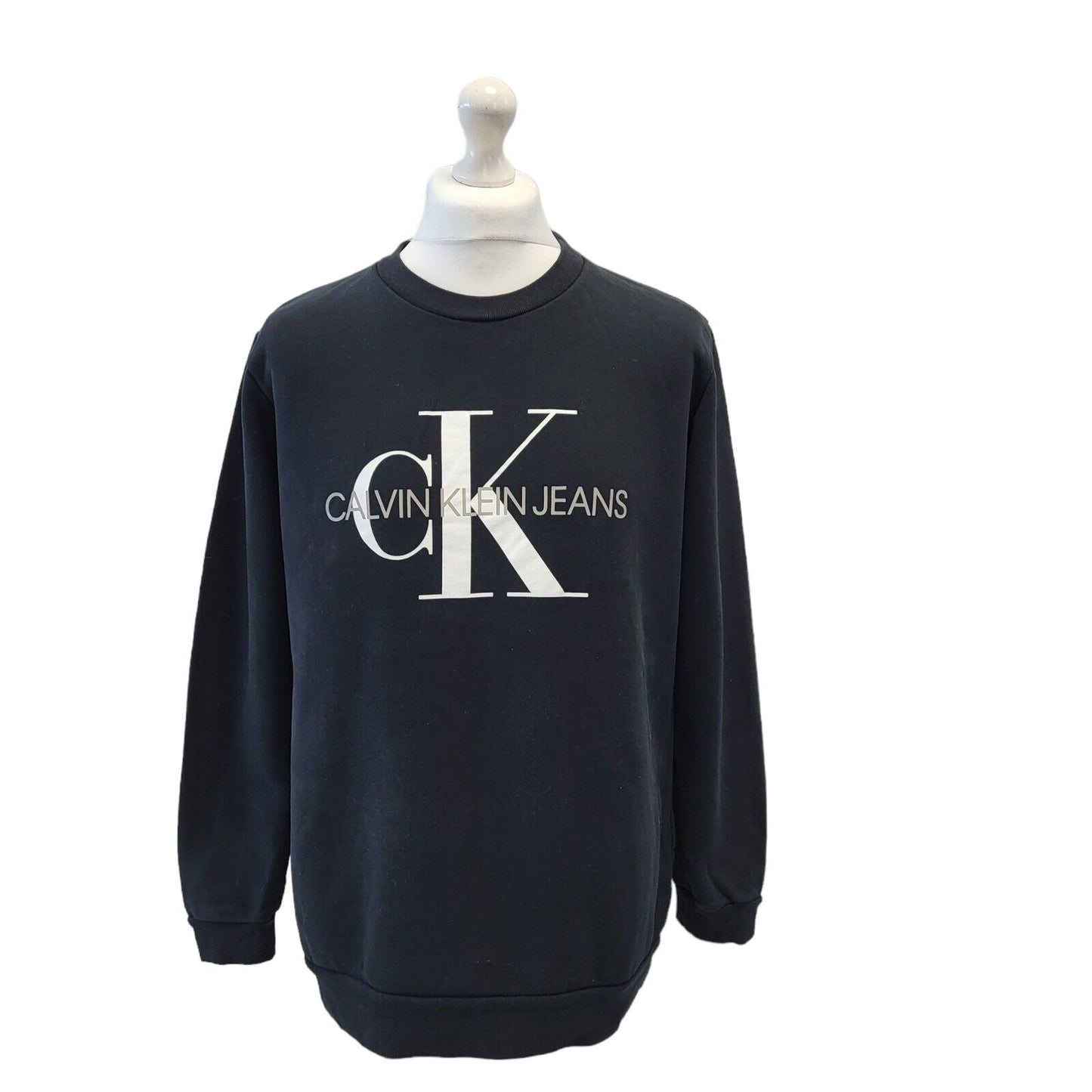 Calvin Klein Black Spell Out Long Sleeve Casual Sweatshirt Men's Uk XL H103