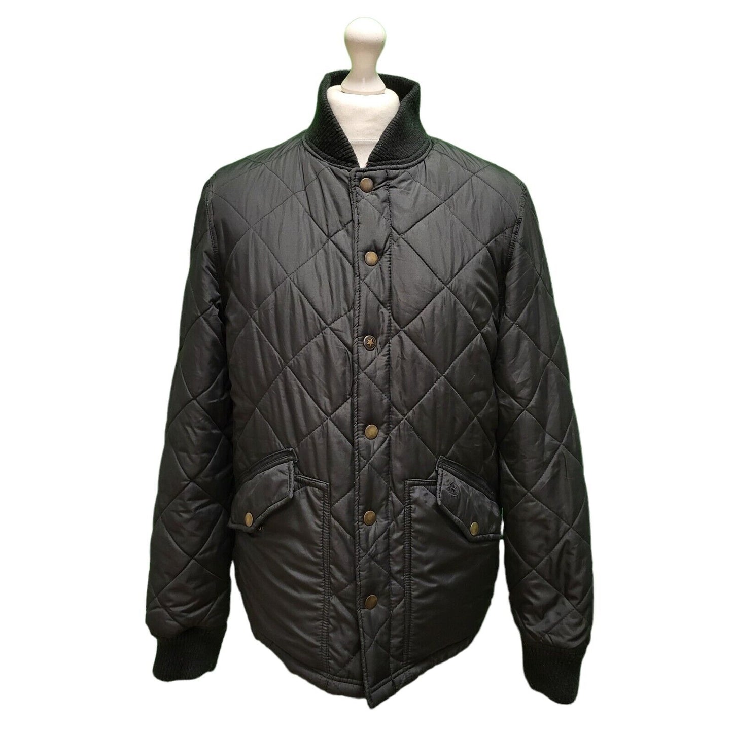 Converse Black Padded Long Sleeve Collared Jacket Men's UK S EU 48 H295