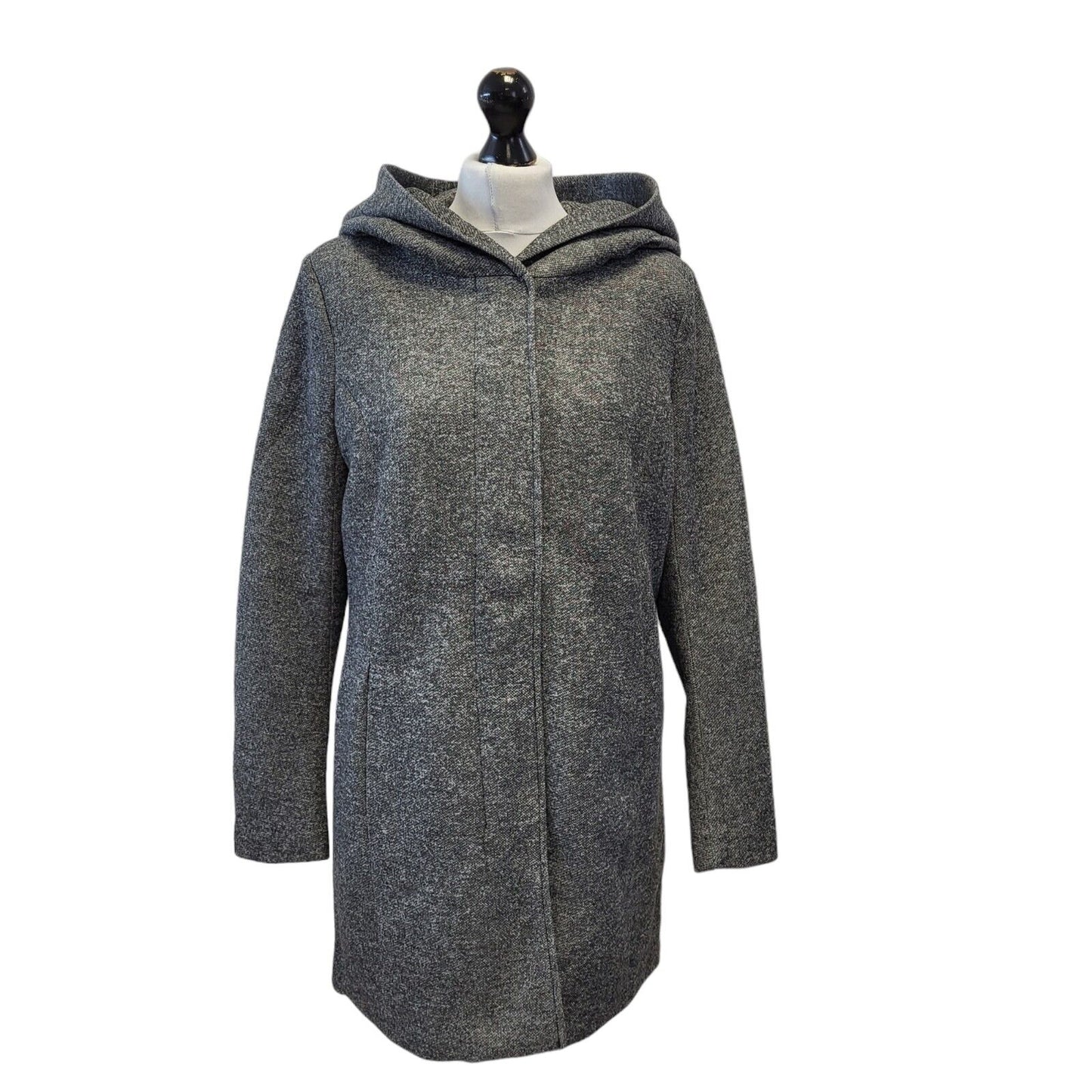 Only Grey Onlsedona Hooded Light Coat UK Women's Large Bnwt G687