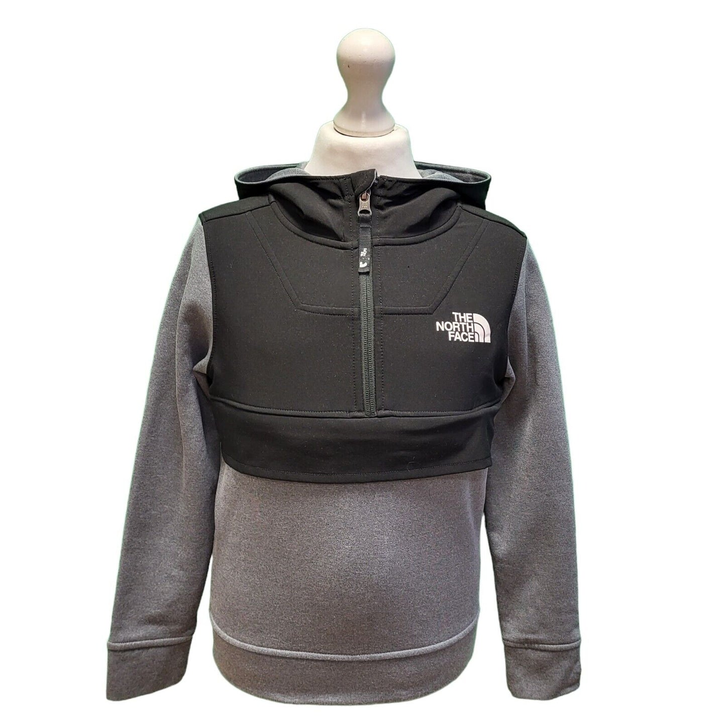 The North Face Grey Black Long Sleeve Hoodie Boy's UK S H189