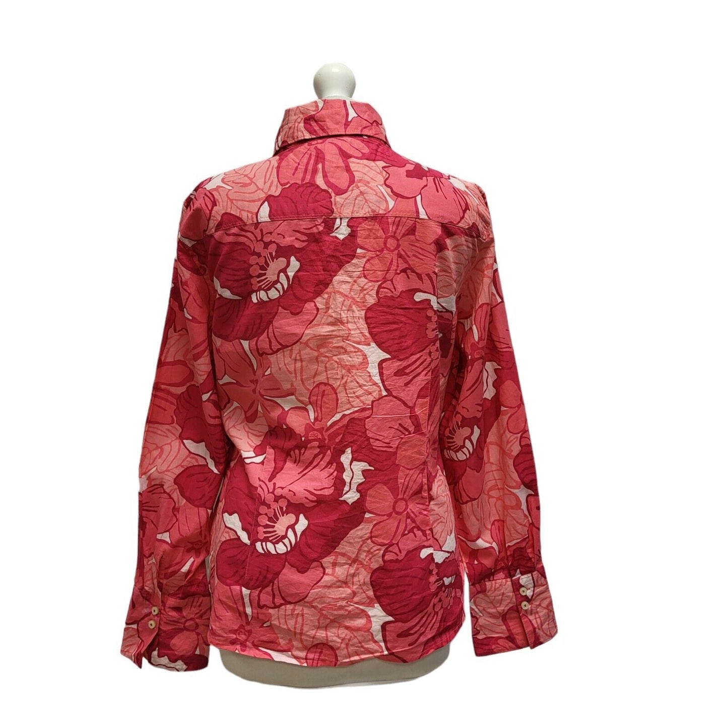 Tommy Hilfiger Pink Floral Long Sleeve Shirt Uk Women's Large BB378