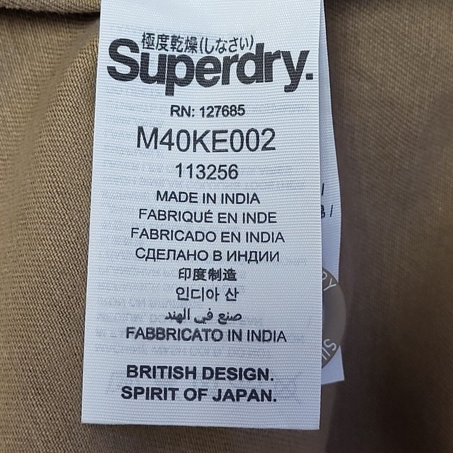 Superdry Khaki Short Sleeve Denim Shirt Uk Men's Medium BB382