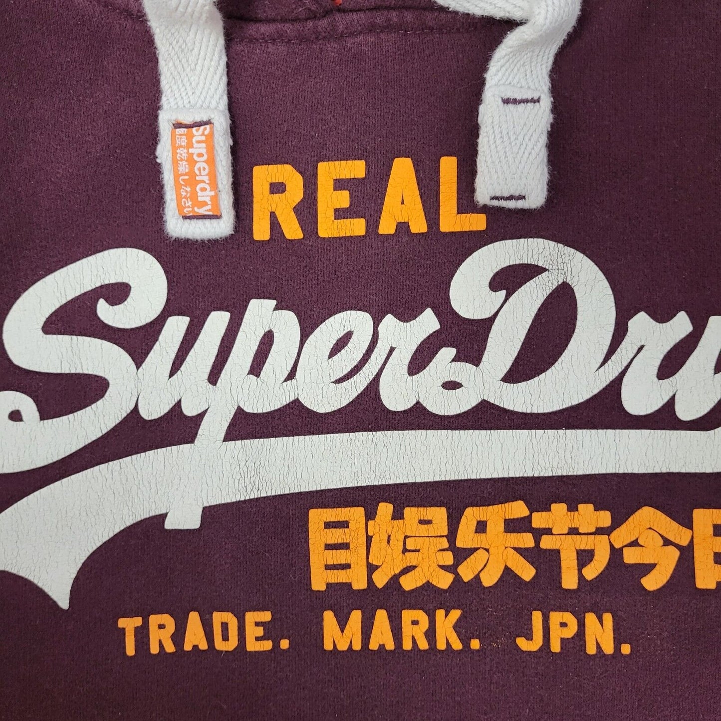 Superdry Sweatshirt Hoodie Drawstring Maroon Uk Women's Size L G417
