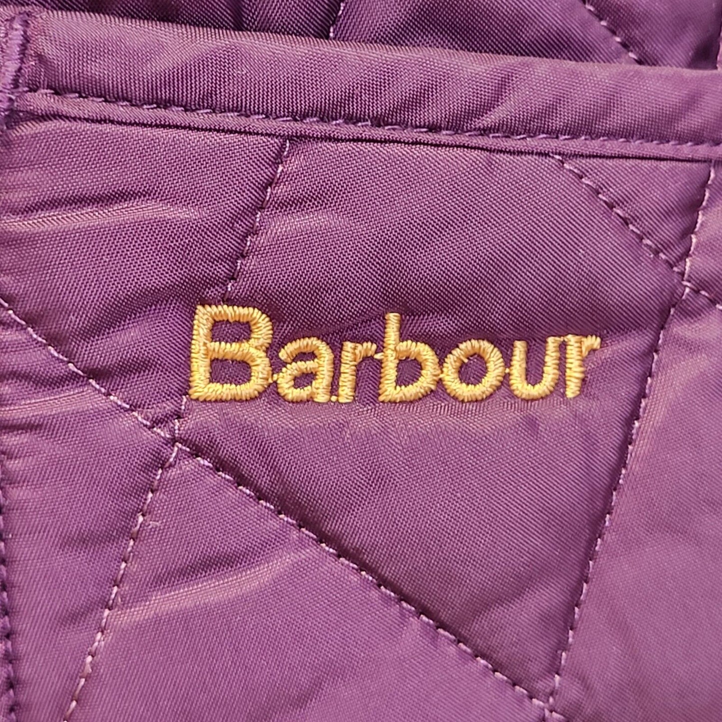 Barbour Liddesdale Purple Snap Fasten Quilted Jacket Uk Women's 8 Eu 36 G17