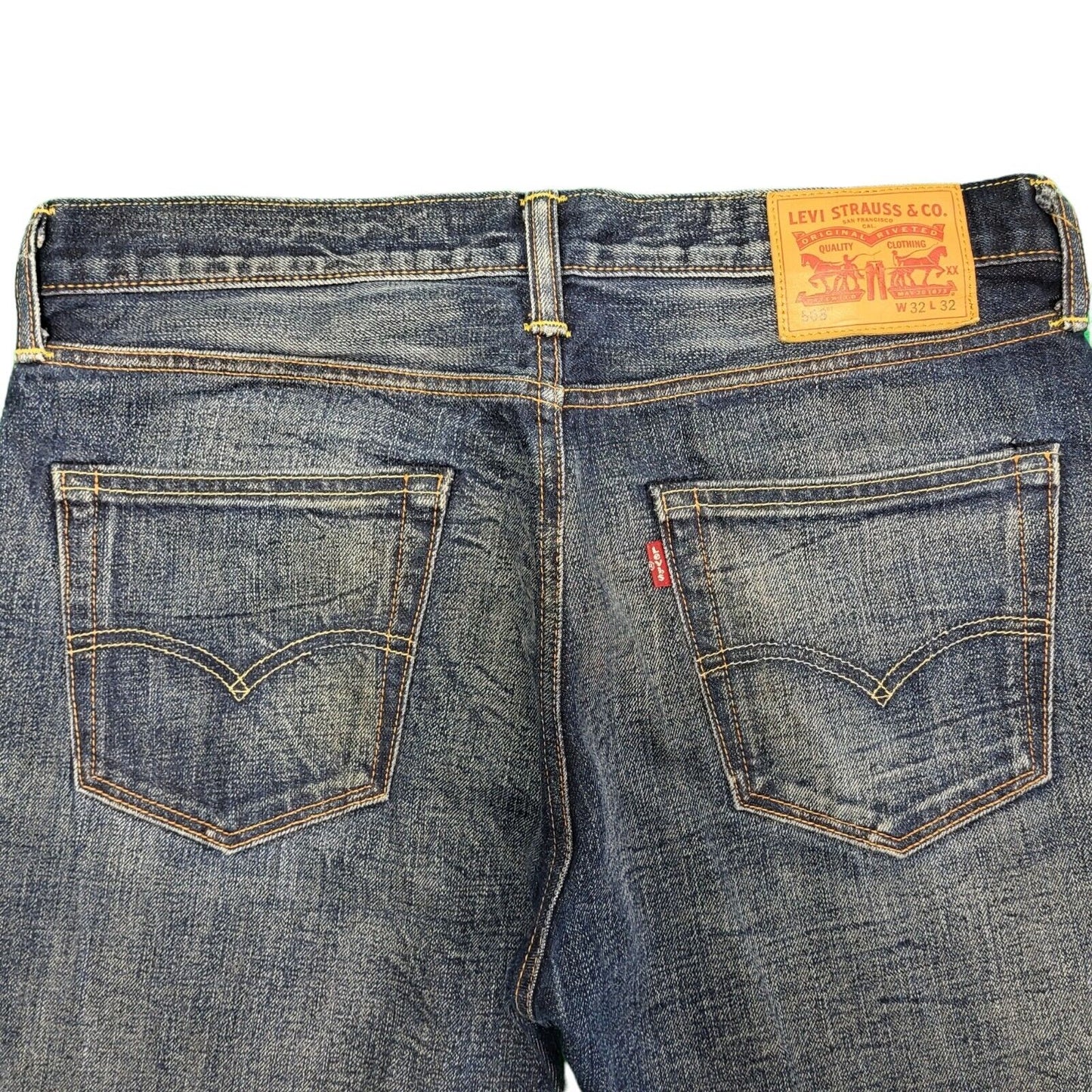 Levi's 508 Dark Blue Straight Leg Zipper Fly Denim Jeans Men's M W32 L32 H48
