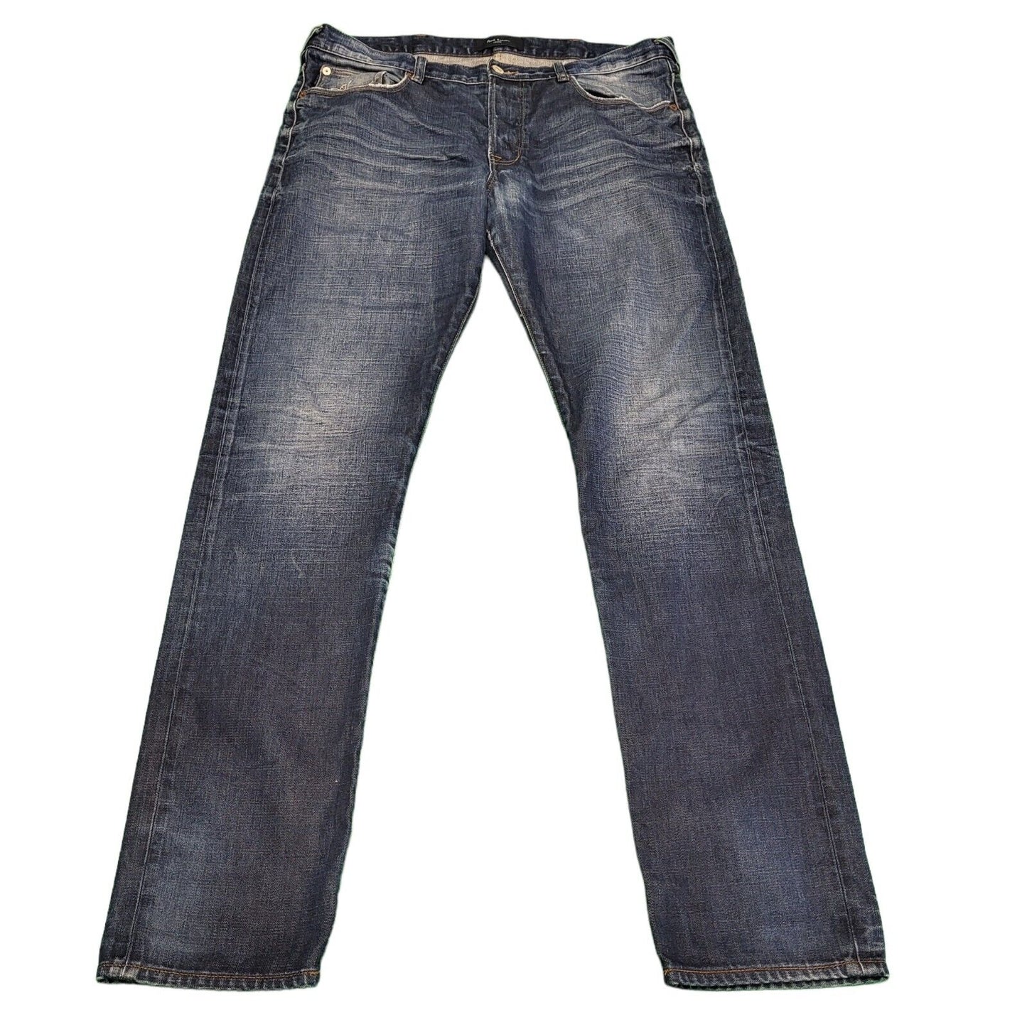 Paul Smith Faded Blue Slim Leg Distressed Denim Jeans Men's XL W36 L33 H197