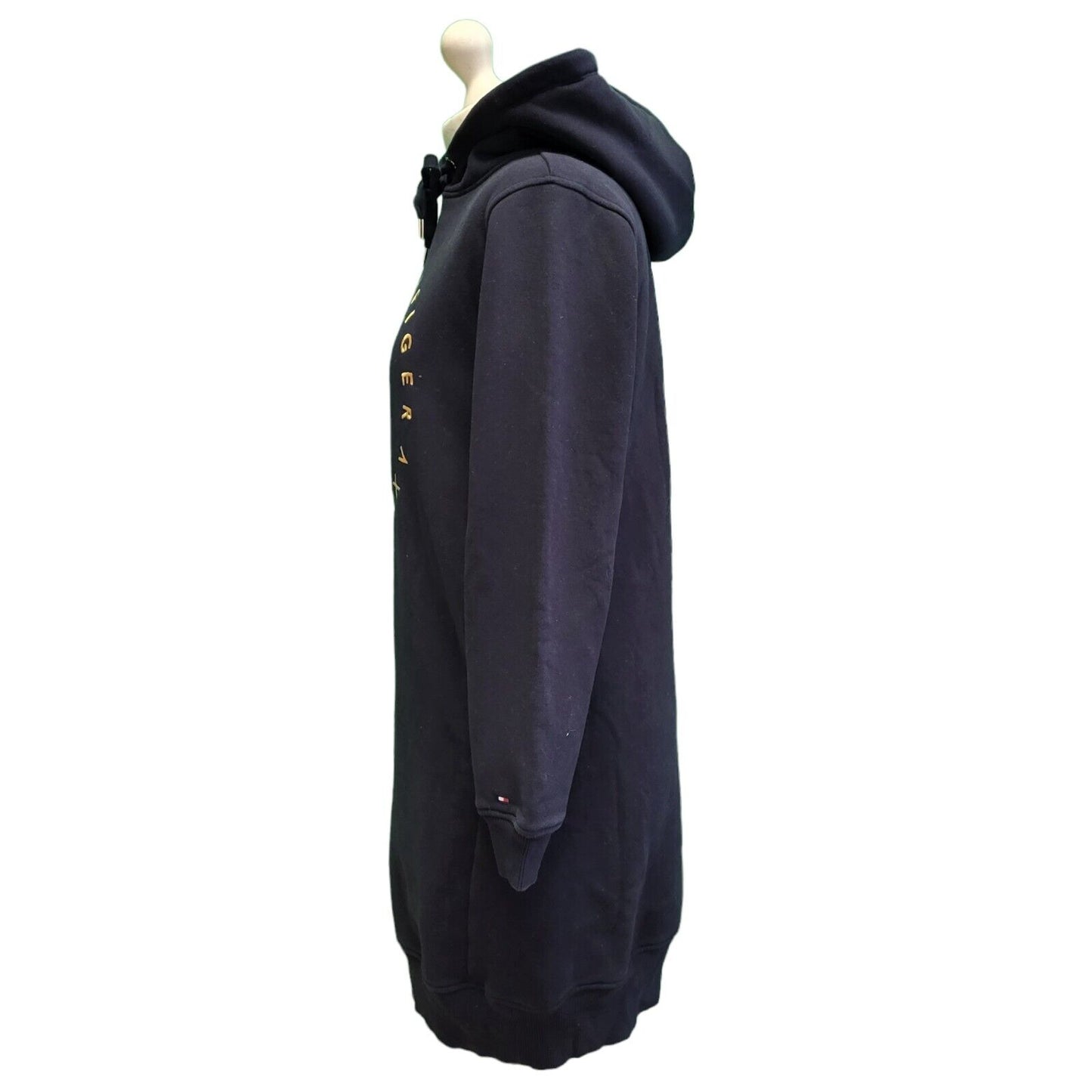 Tommy Hilfiger Navy Drawstring Long Baggy Sweatshirt Hoodie Women's UK XXS H140