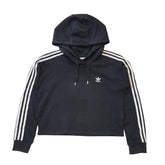Adidas Black Cropped Hooded Drawstring Sweatshirt Women's UK XL 14 G780