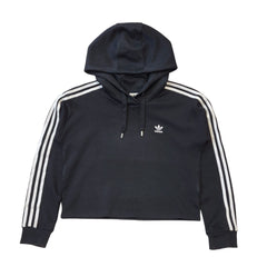 Adidas Black Cropped Hooded Drawstring Sweatshirt Women's UK XL 14 G780