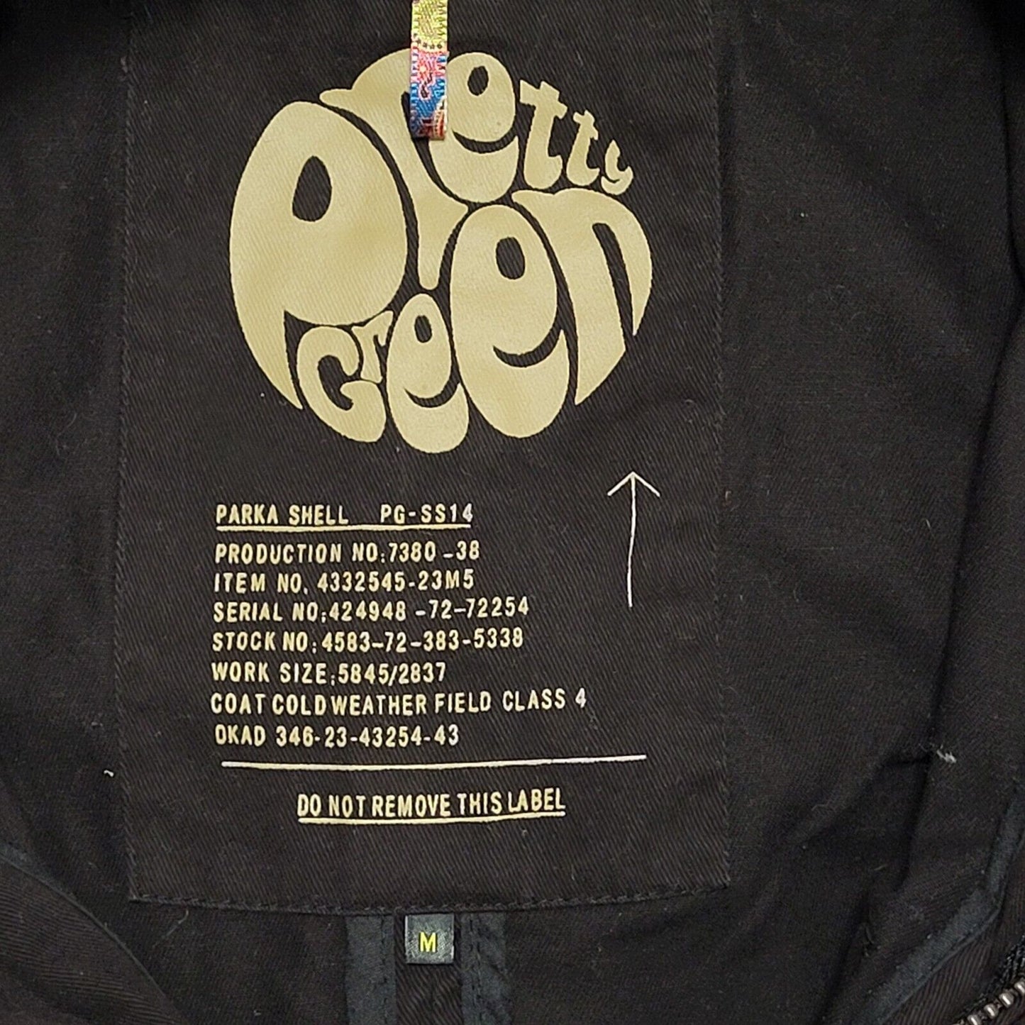 Pretty Green Black Zip & Snap Cotton Jacket Uk Men's Medium BB329