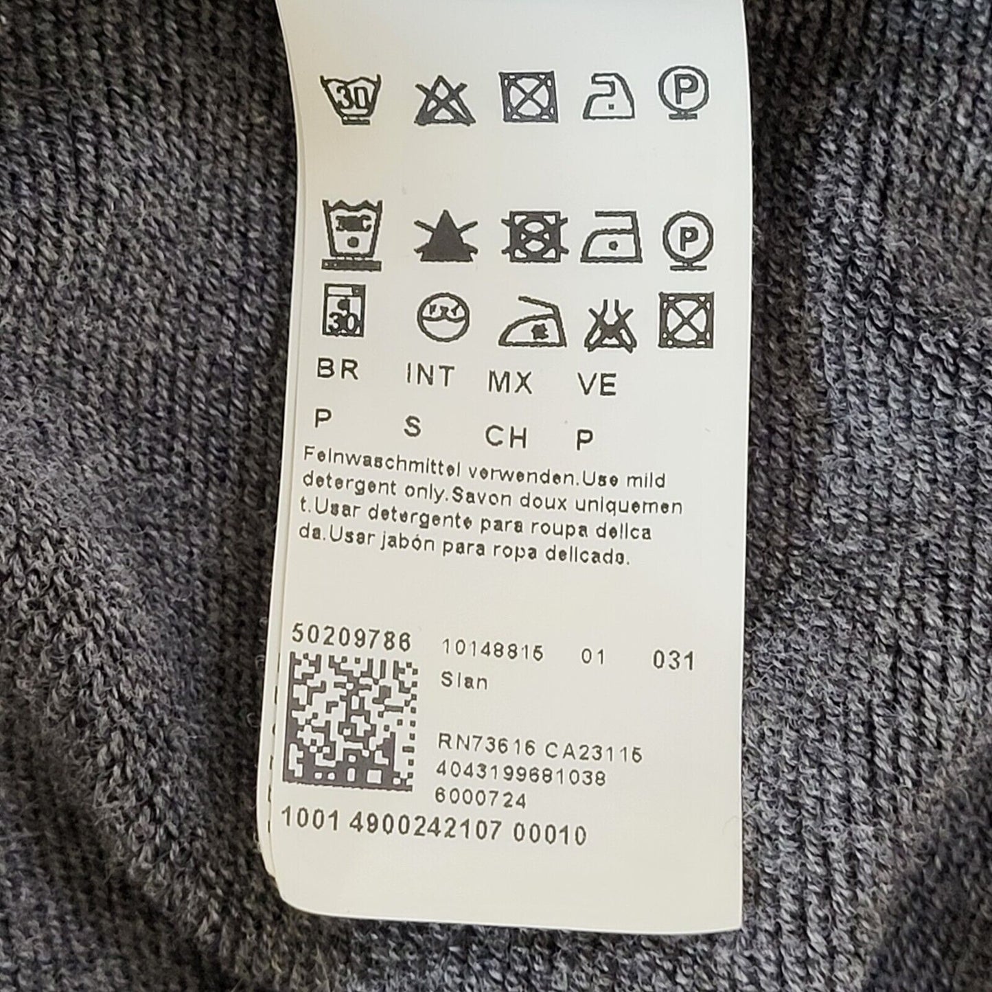 Hugo Boss Jumper Roll Neck Grey Long Sleeve Mens UK S G137