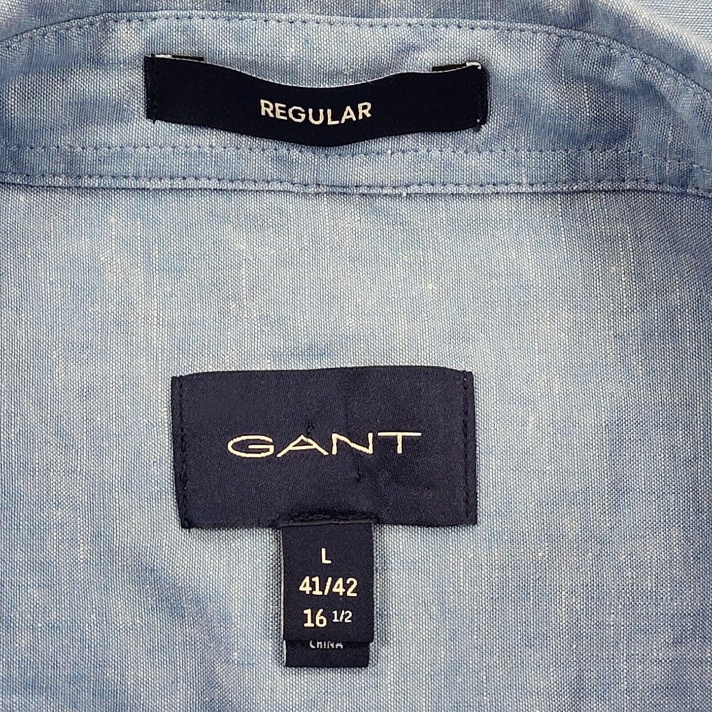 Gant Light Blue Long Sleeve Shirt Uk Men's Large BB390