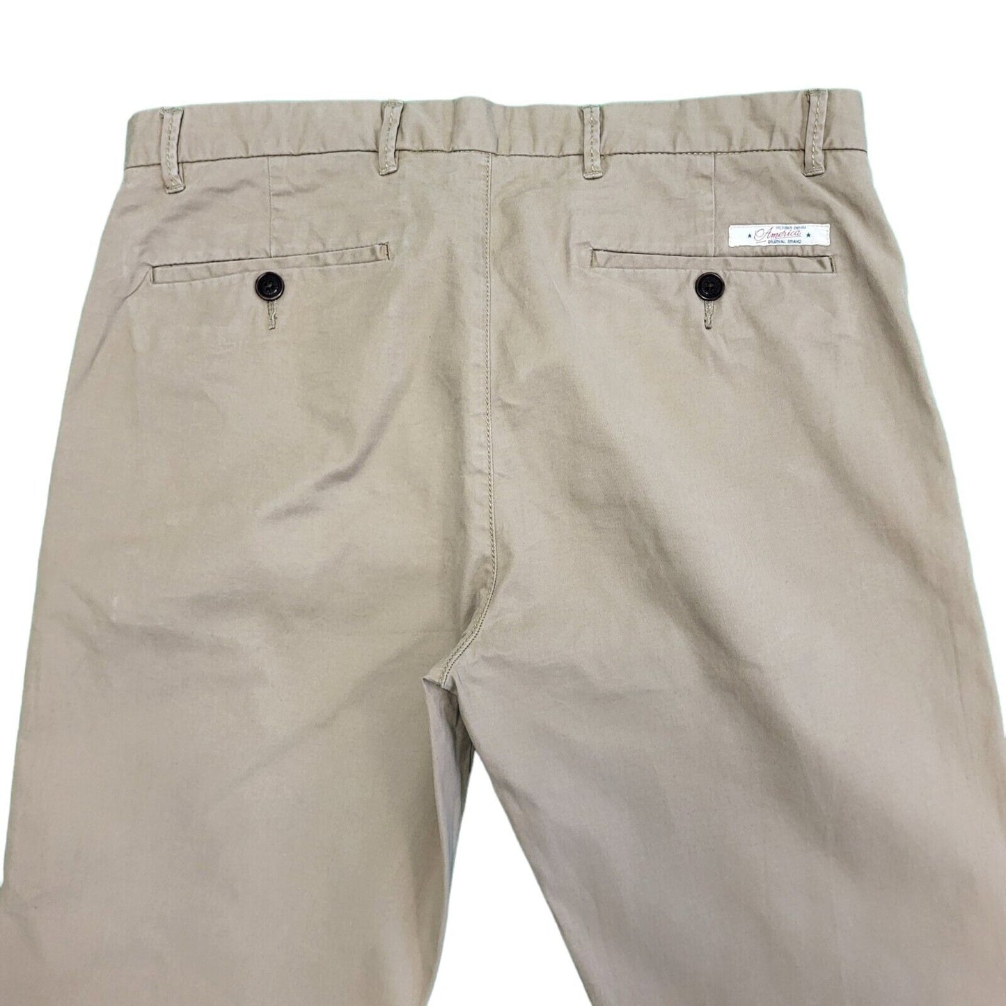 Hilfiger Denim Beige Straight Leg Zipper Fly Trousers Men's Men's L W34 L34 H42