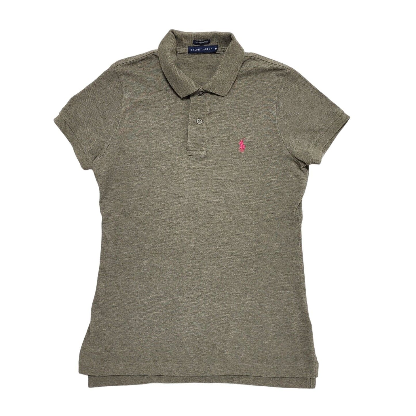 Ralph Lauren Grey Skinny Polo Shirt Women's UK Medium H679