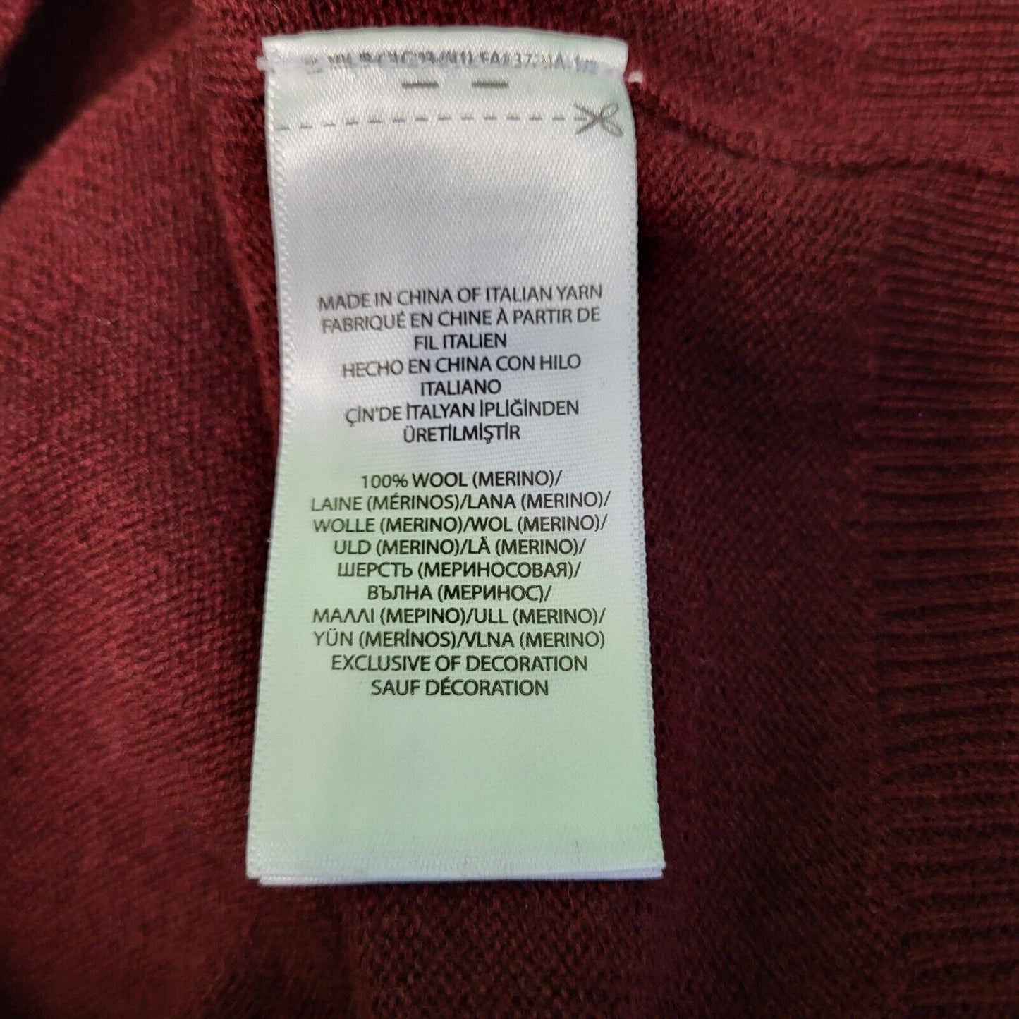 Polo Ralph Lauren Burgundy Long Sleeve Knit V-Neck Jumper Men's UK M EU 50 H973