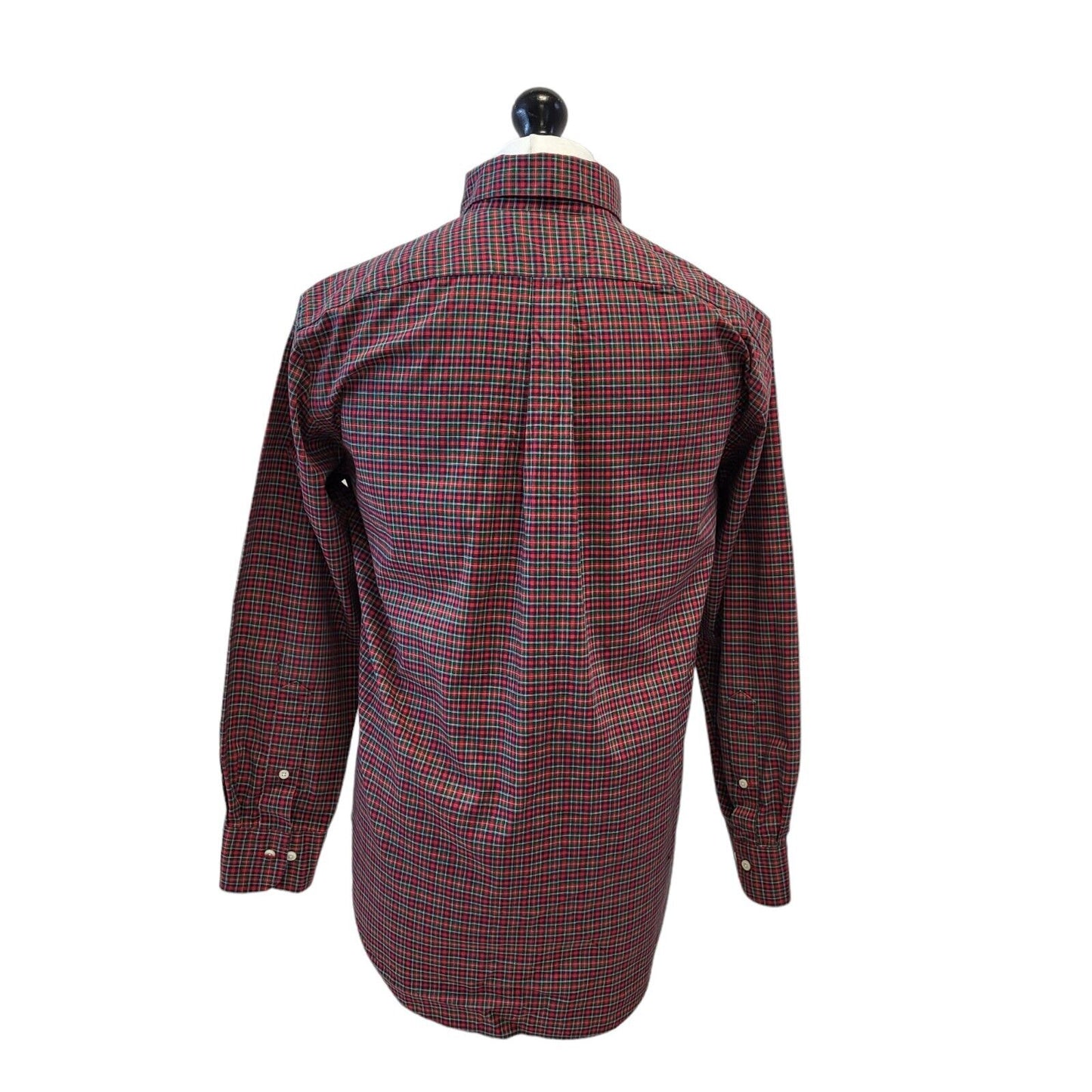 Ralph Lauren Red Green Check Long Sleeve Shirt Uk Men's Medium G583