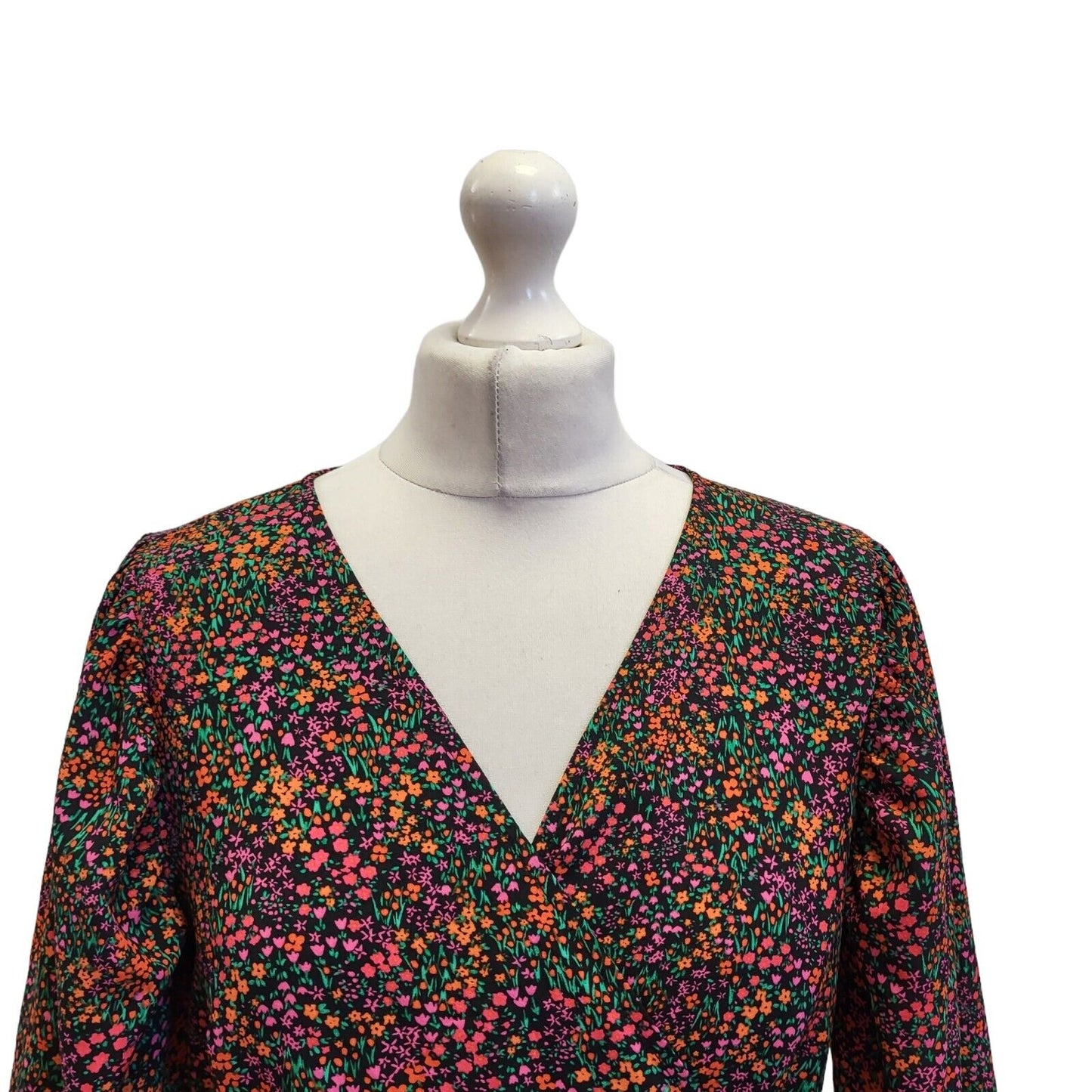 Topshop Pink Purple Floral Print Summer Dress Uk Women's 12 Eu 40 Bnwt G107