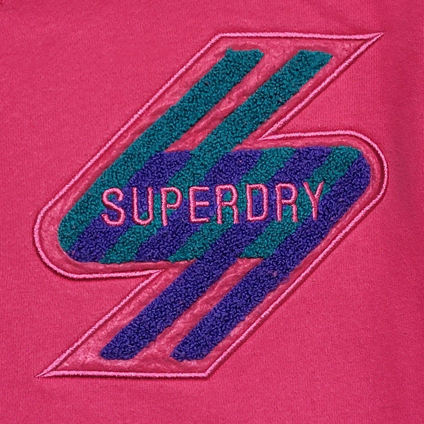 Superdry Sweatshirt Crew Neck Long Sleeve Pink Womens Size L G412