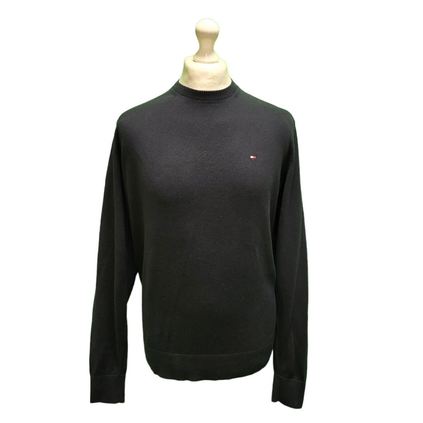 Tommy Hilfiger Black Long Sleeve Knit Casual Jumper Men's UK L H166