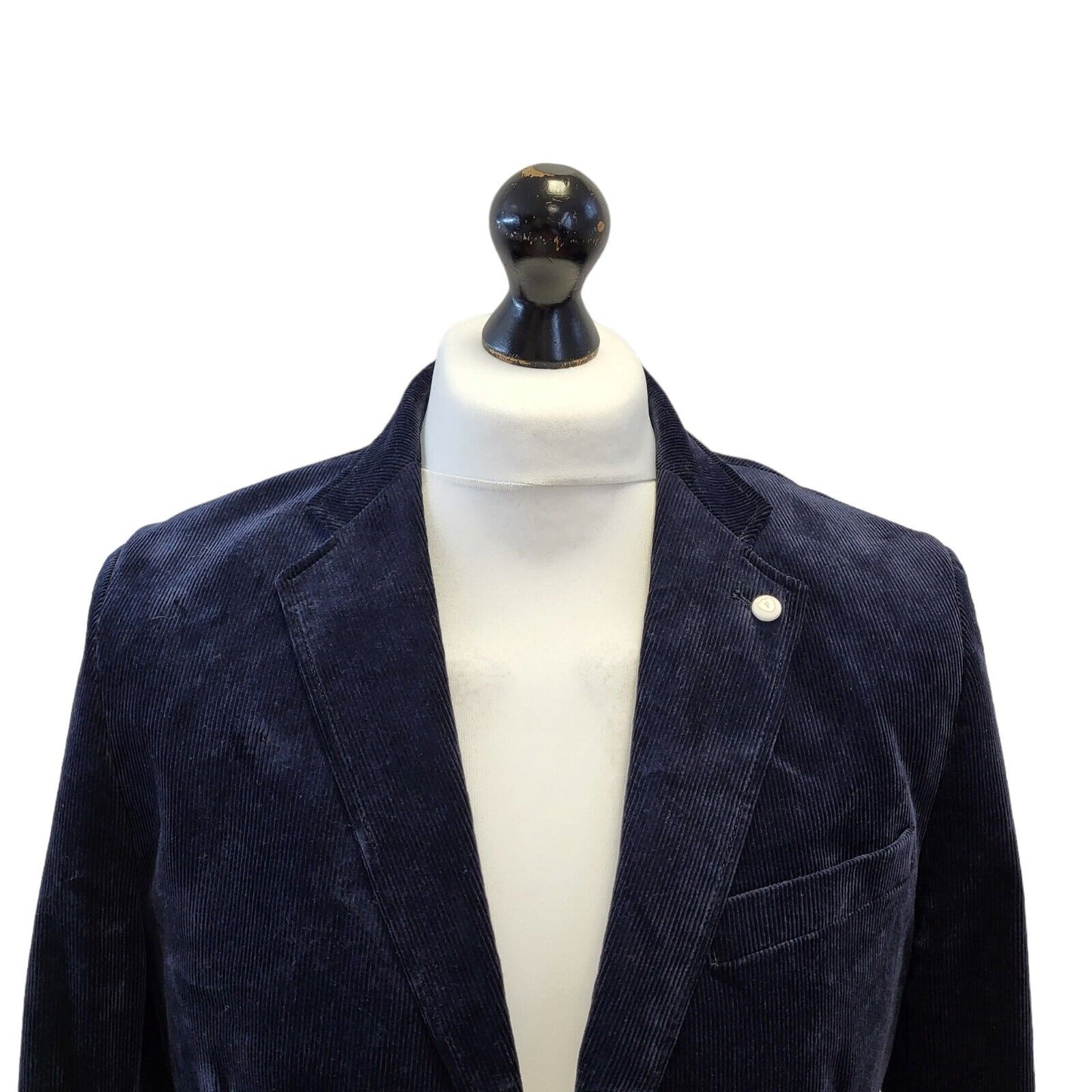 Feraud Navy Blue Corduroy Suit Blazer Jacket Uk Men's M 40" G272