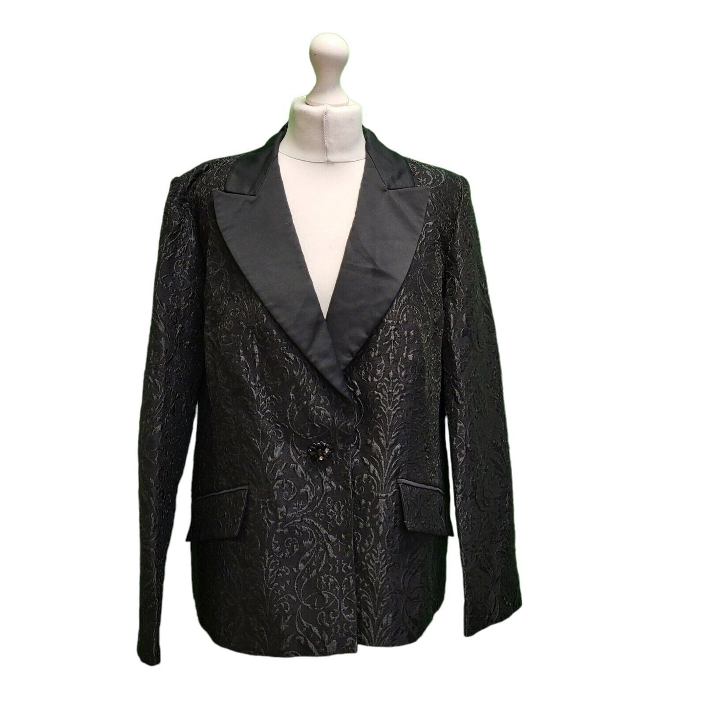 Marina Pinaldi Black Button Collared Suit Jacket Uk Women's 3xL 18 H708