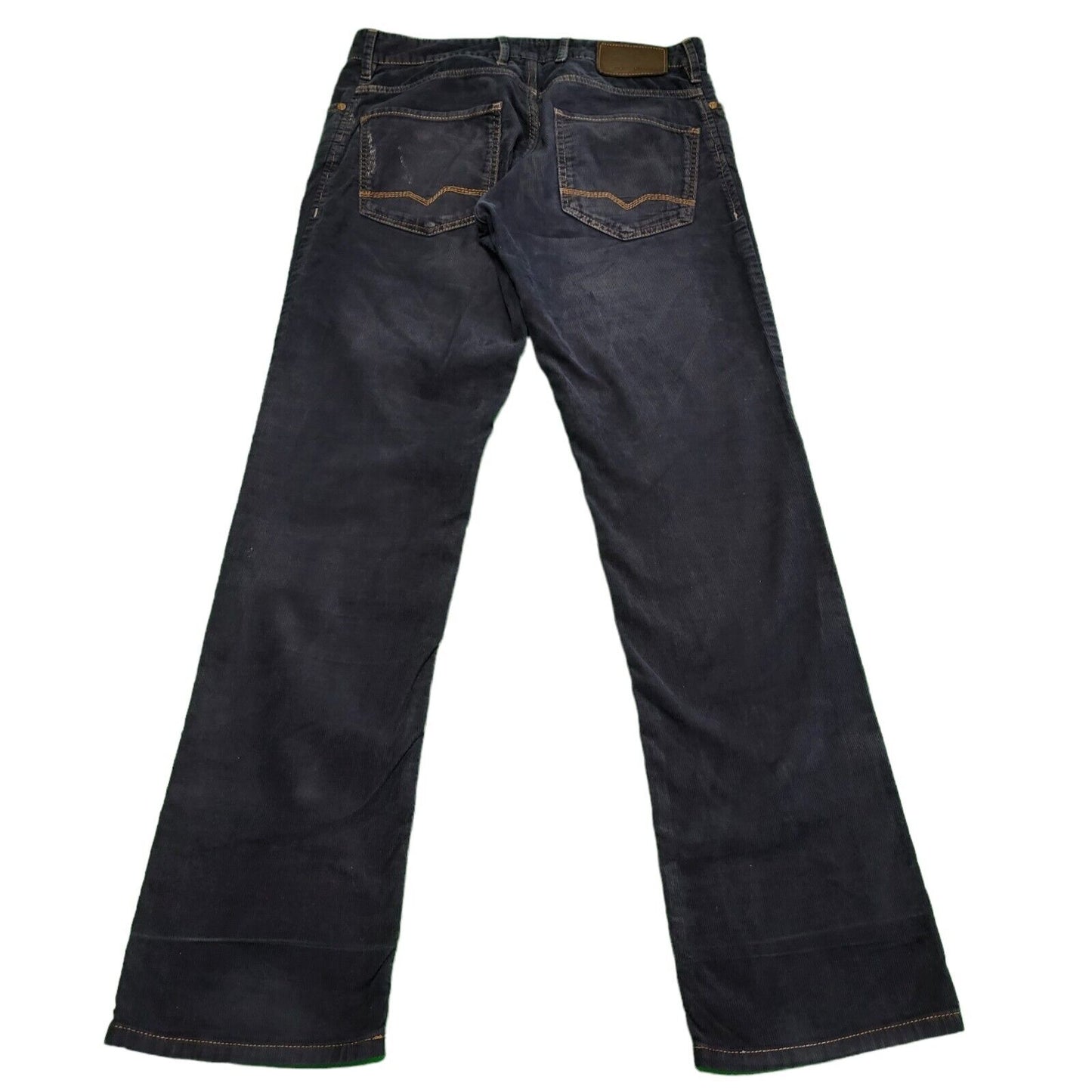 Hugo Boss Blue Slim Straight Corduroy Zip Fly Trousers Men's uk S W31 L32 G840