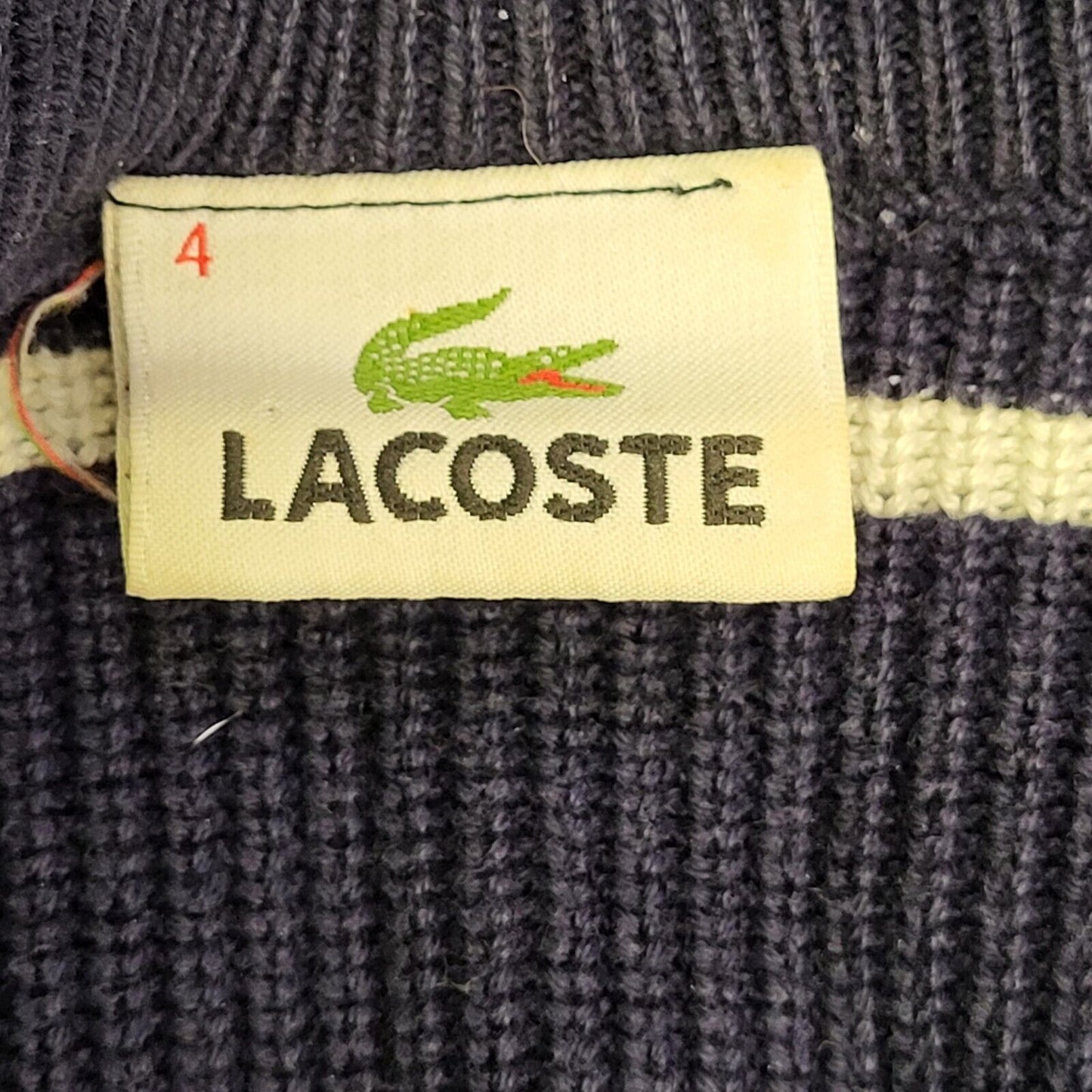 Vintage Lacoste Blue Striped Long Sleeve Jumper Men's uk Medium H682