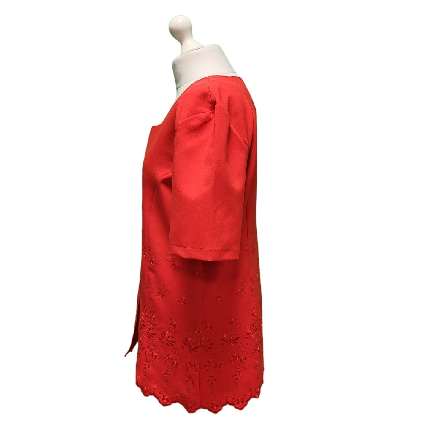 Christella Paris Red Short Sleeve Blouse Top Women's UK M 10 H953