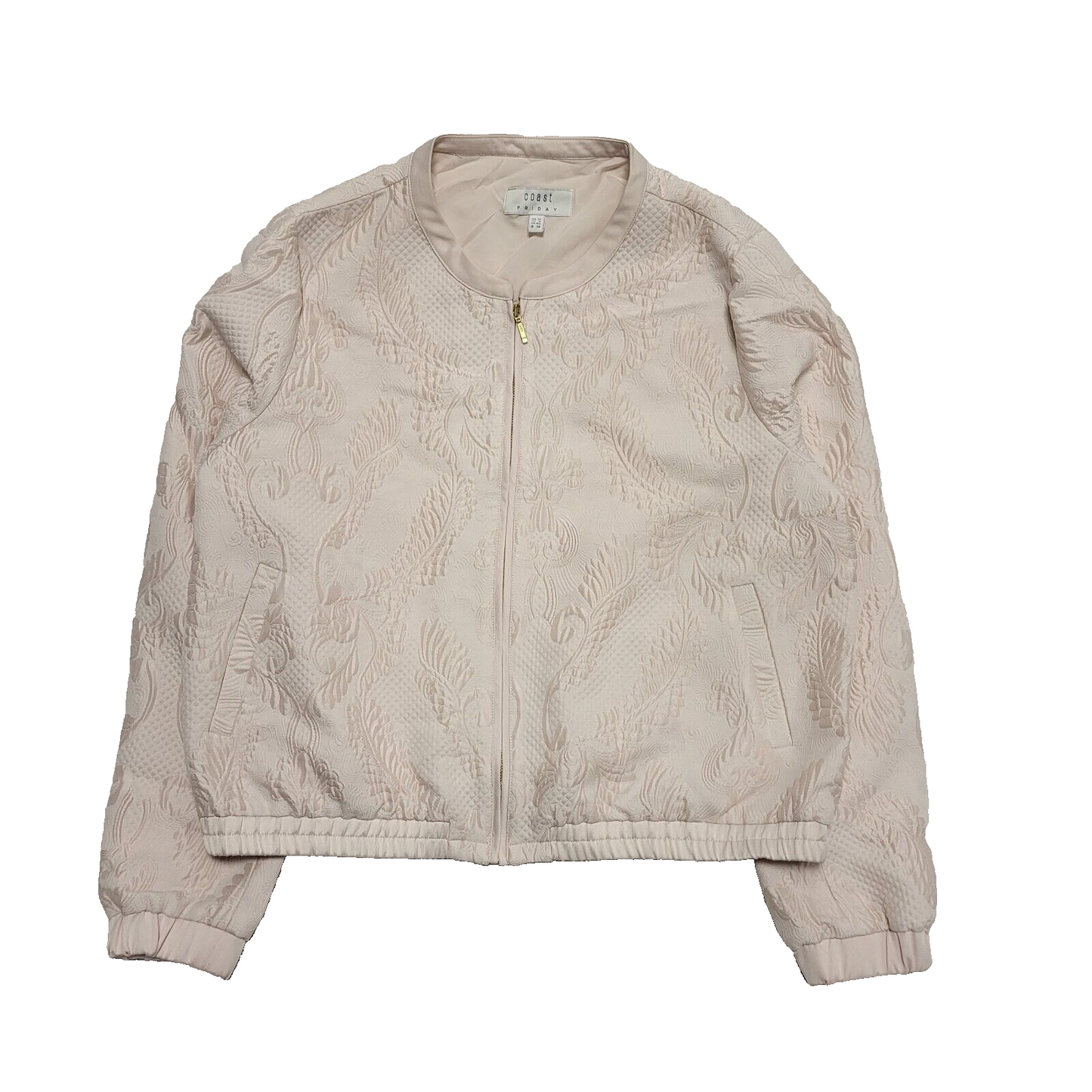 Coast Friday Pink Floral Quilted Bomber Jacket UK Women's 12 H789