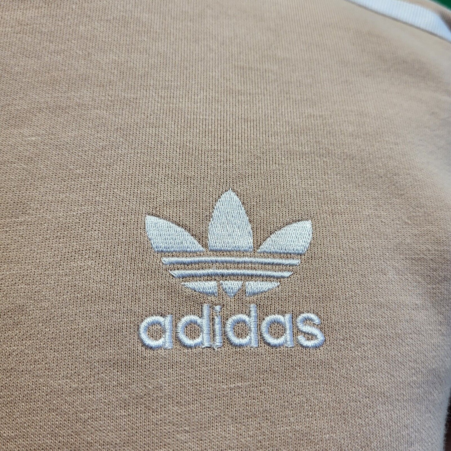 Adidas Beige White Trim Long Sleeve Cotton Sport Dress Women's UK S 8 G786