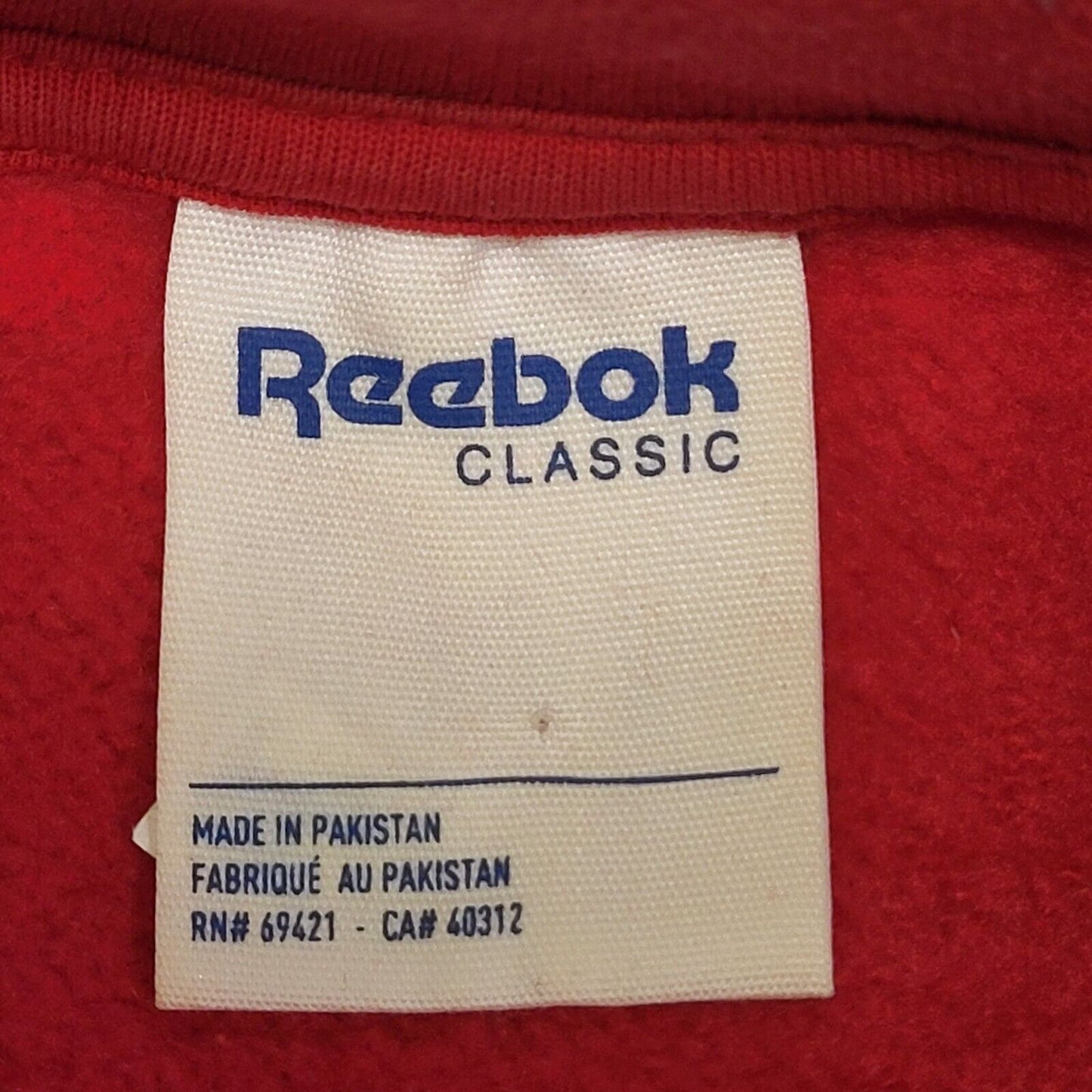 Reebok Red White Long Sleeve Cotton Sports Sweatshirt Men's Uk XS H680