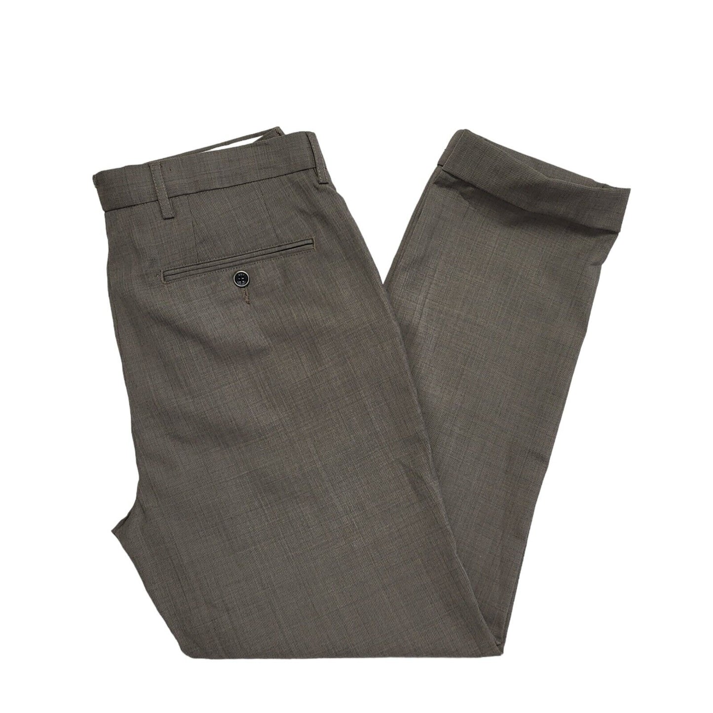Brandberry Grey Zipper Fly Tapered leg Dress Trousers Men's M W32 L28 BNWT H545