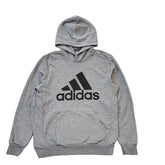 Adidas Grey Spell Out Retro Sports Drawstring Sweatshirt Hoodie Men's uk L G766