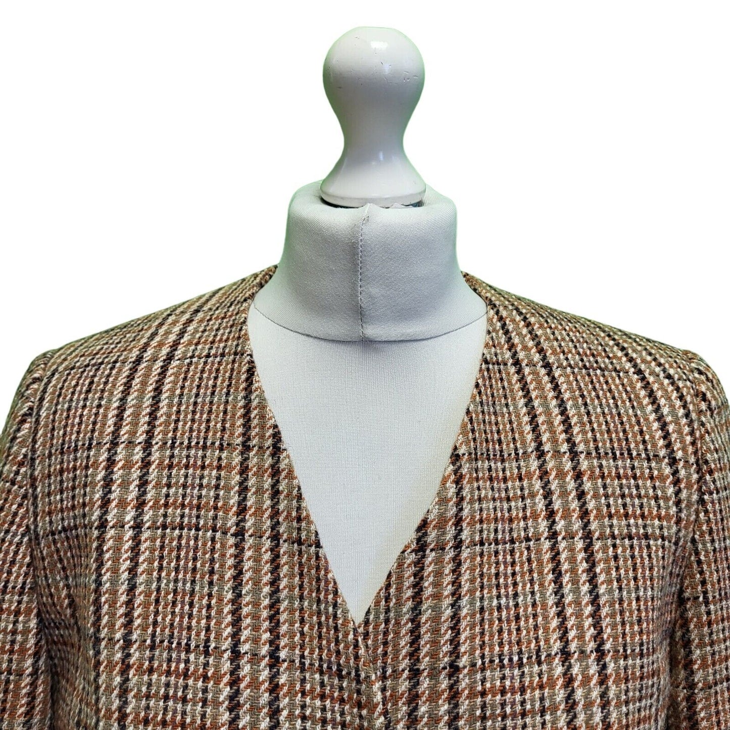 Eastex Brown Black Check Long Sleeve Jacket UK Women's 12 H694