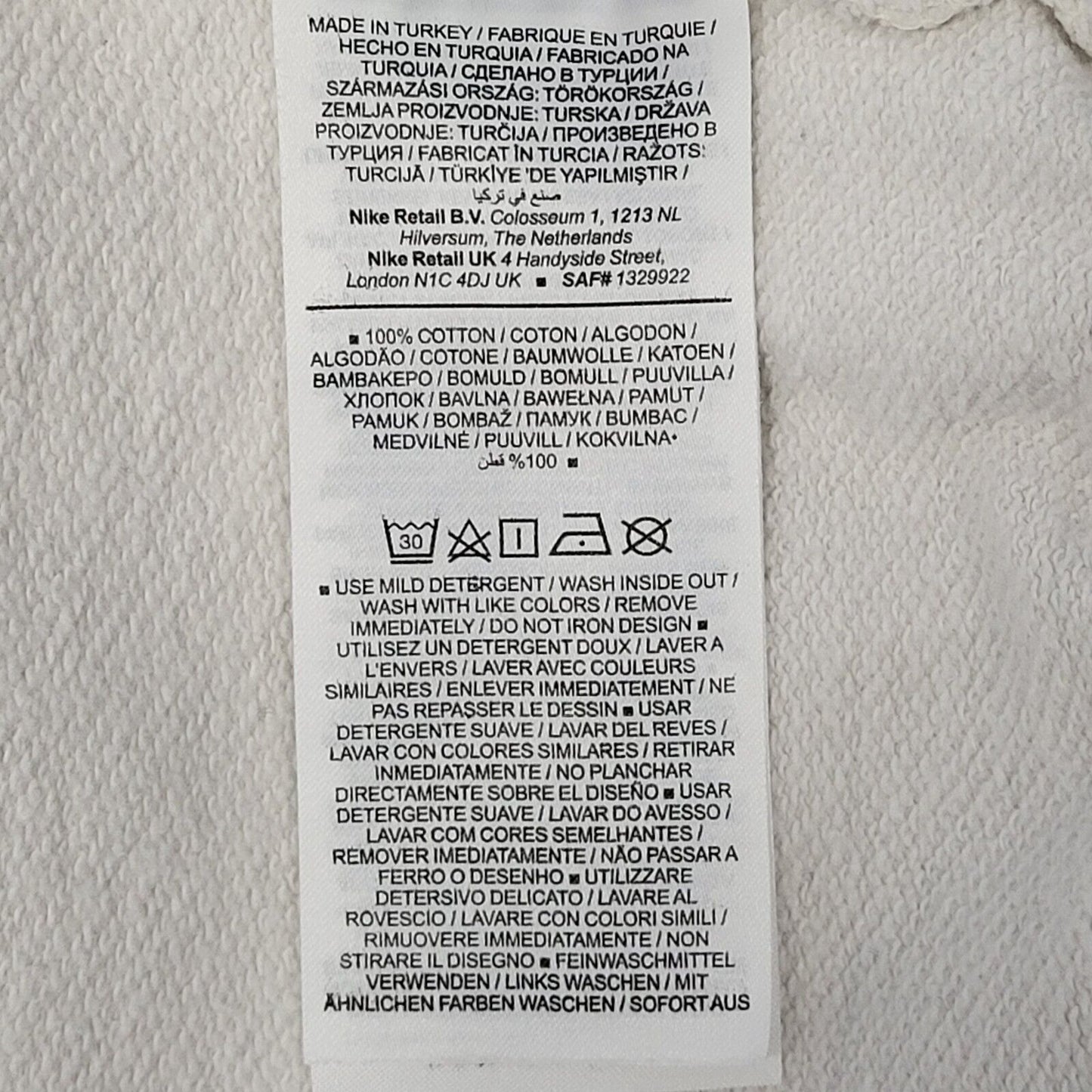 Nike White Snap Fasten Varsity Jacket Sports Top UK Men's Small G724
