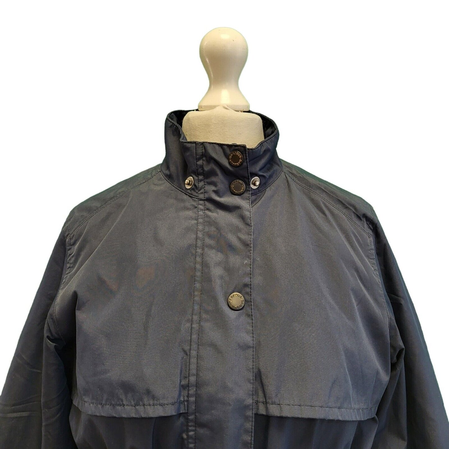 Barbour Waterproof Navy Blue Zip & Snap Jacket uk Age 13-15 Yrs xL G741
