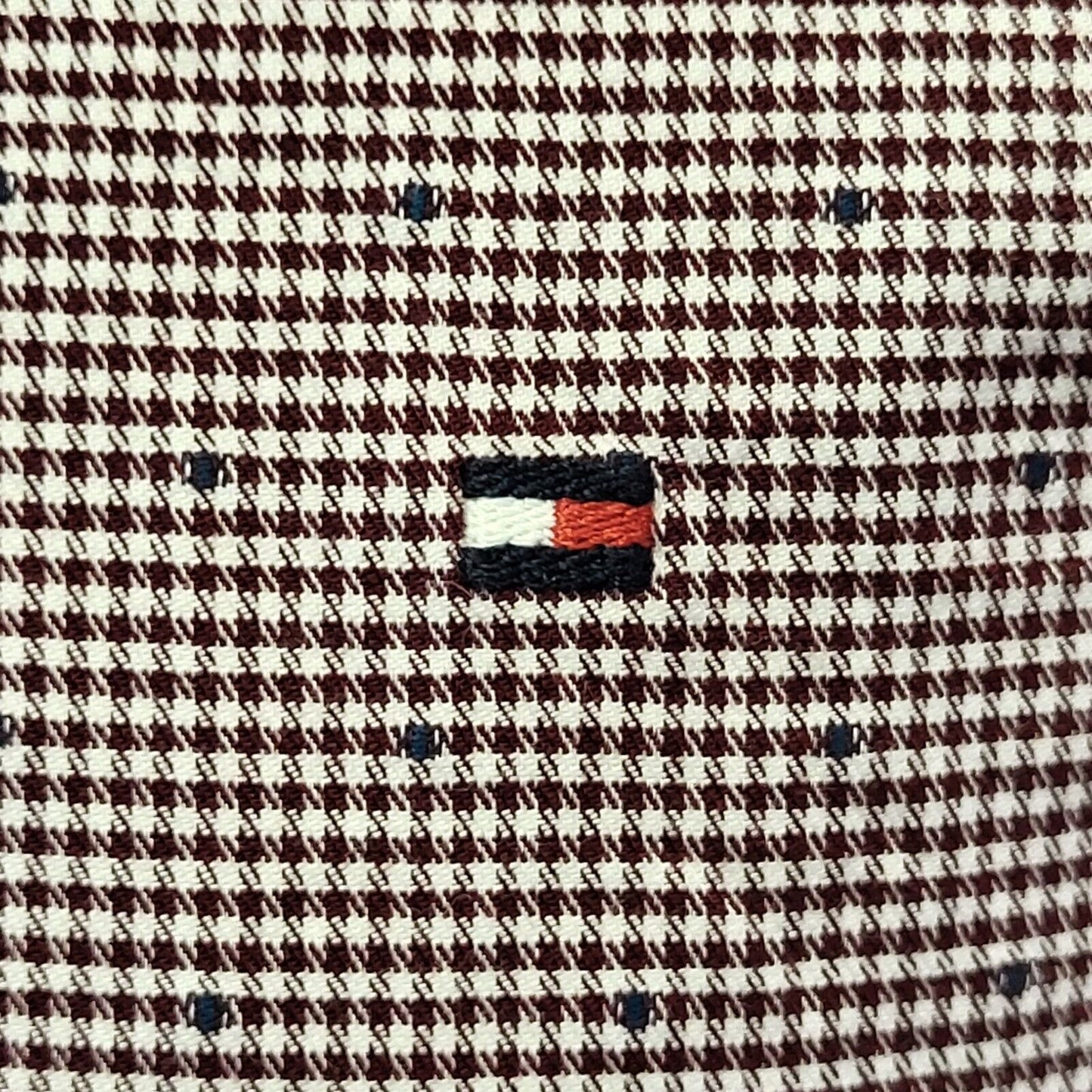 Tommy Hilfiger Red White Check Slim Long Sleeve Shirt Uk Men's Medium G587