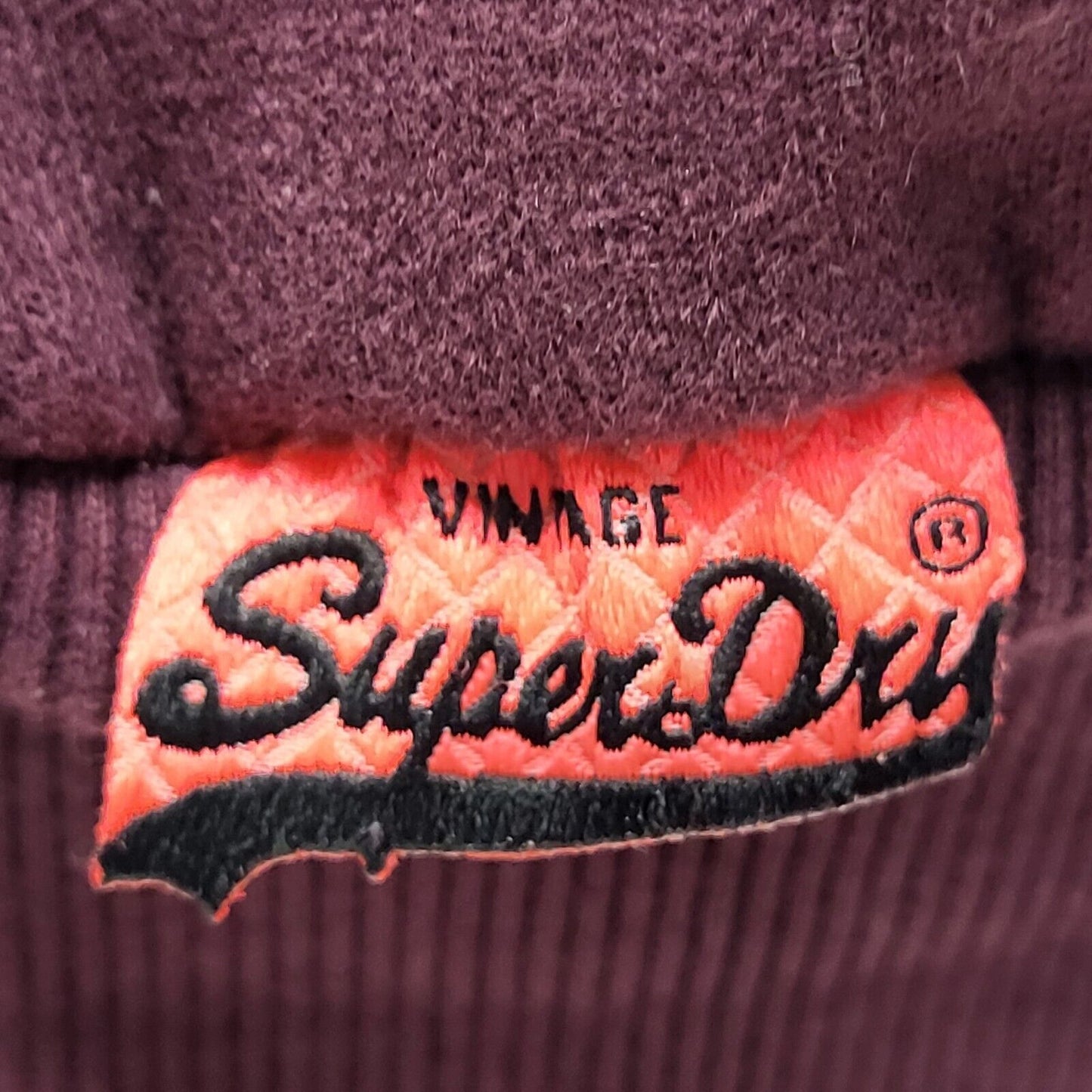 Superdry Sweatshirt Hoodie Drawstring Maroon Uk Women's Size L G417