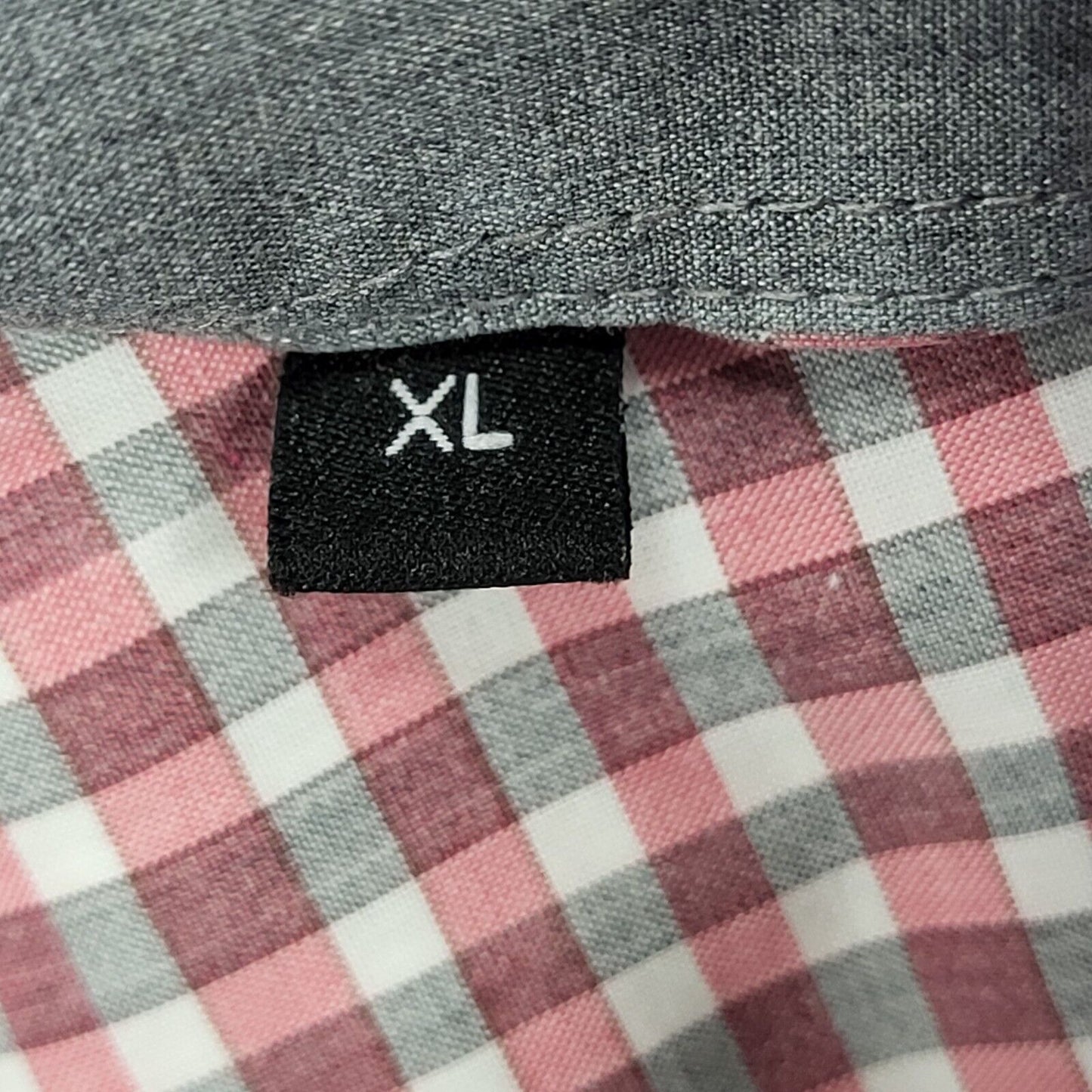 Hugo Boss Pink Grey Check Slim Short Sleeve Shirt Uk Men's XL BB383