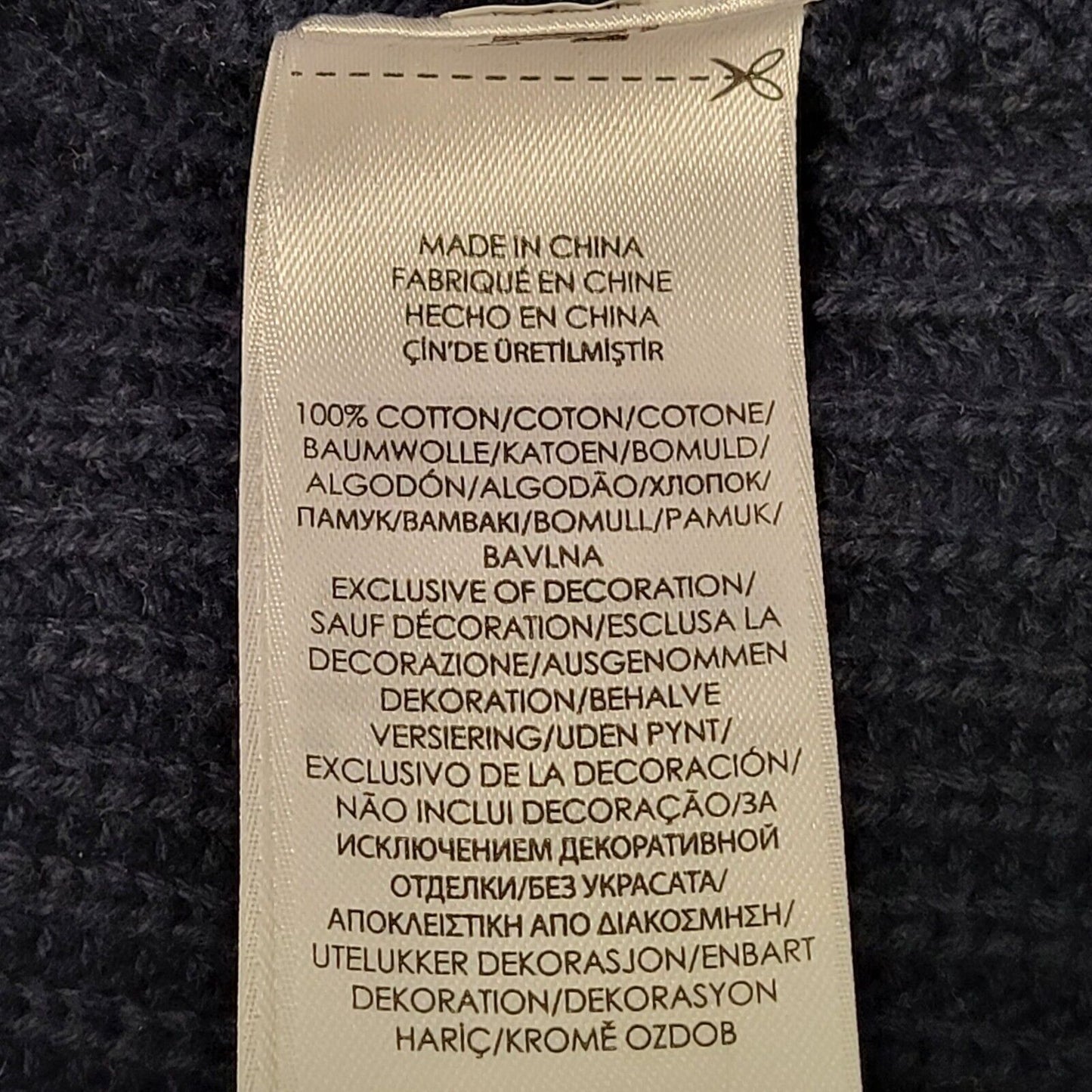 Polo Lauren Navy Grey Spell Out Knit Jumper Women's UK L 12 EU 40 H144