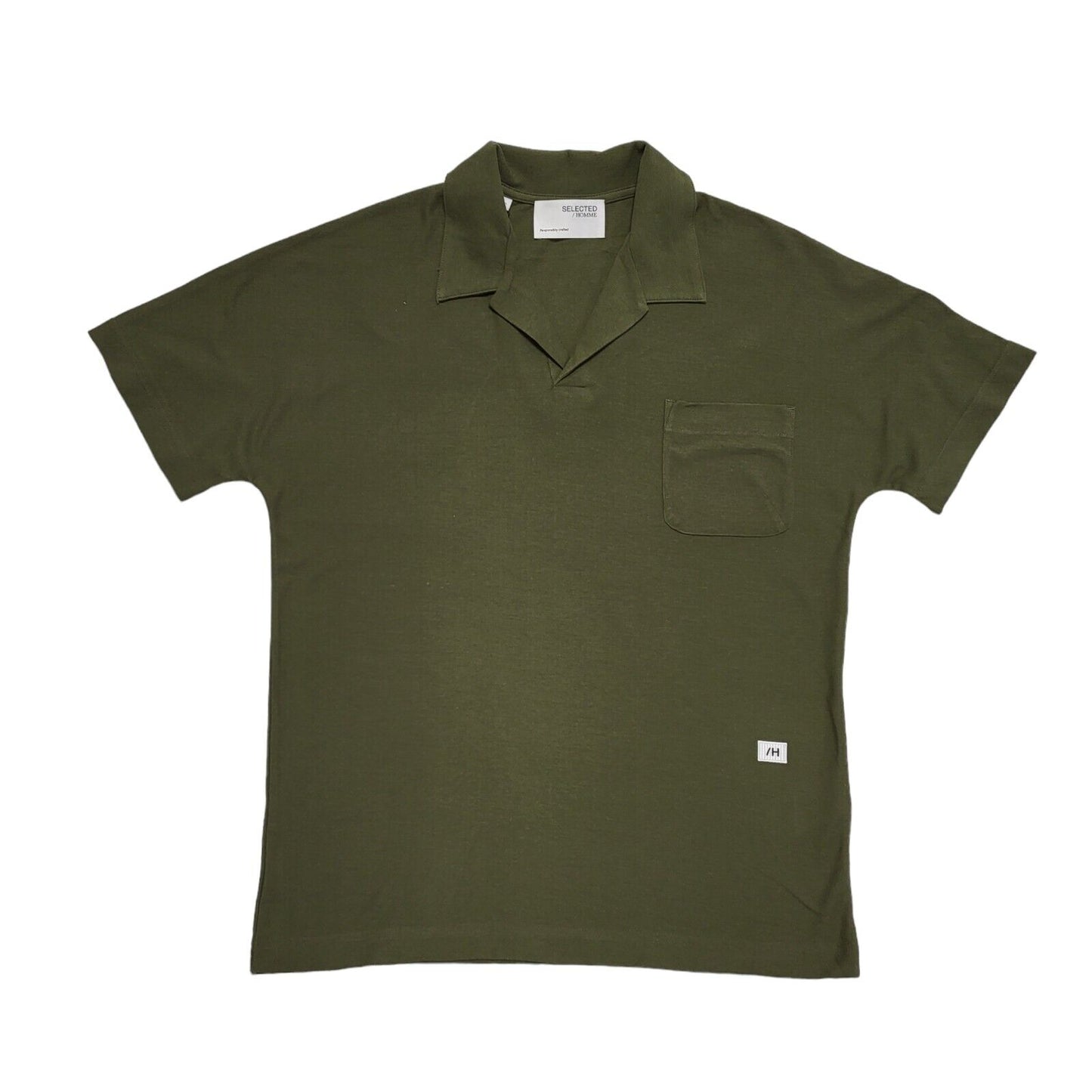 Selected/Homme Green Short Sleeve Polo T-Shirt UK Men's Large BNWT H709
