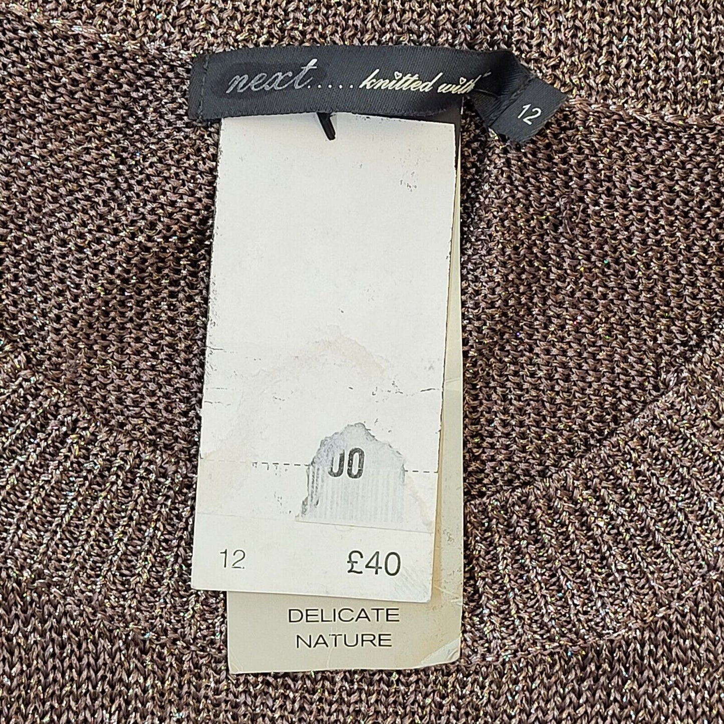 Next Brown Round Neck Jumper Top Uk Women's 12 Eu 40 Bnwt G237