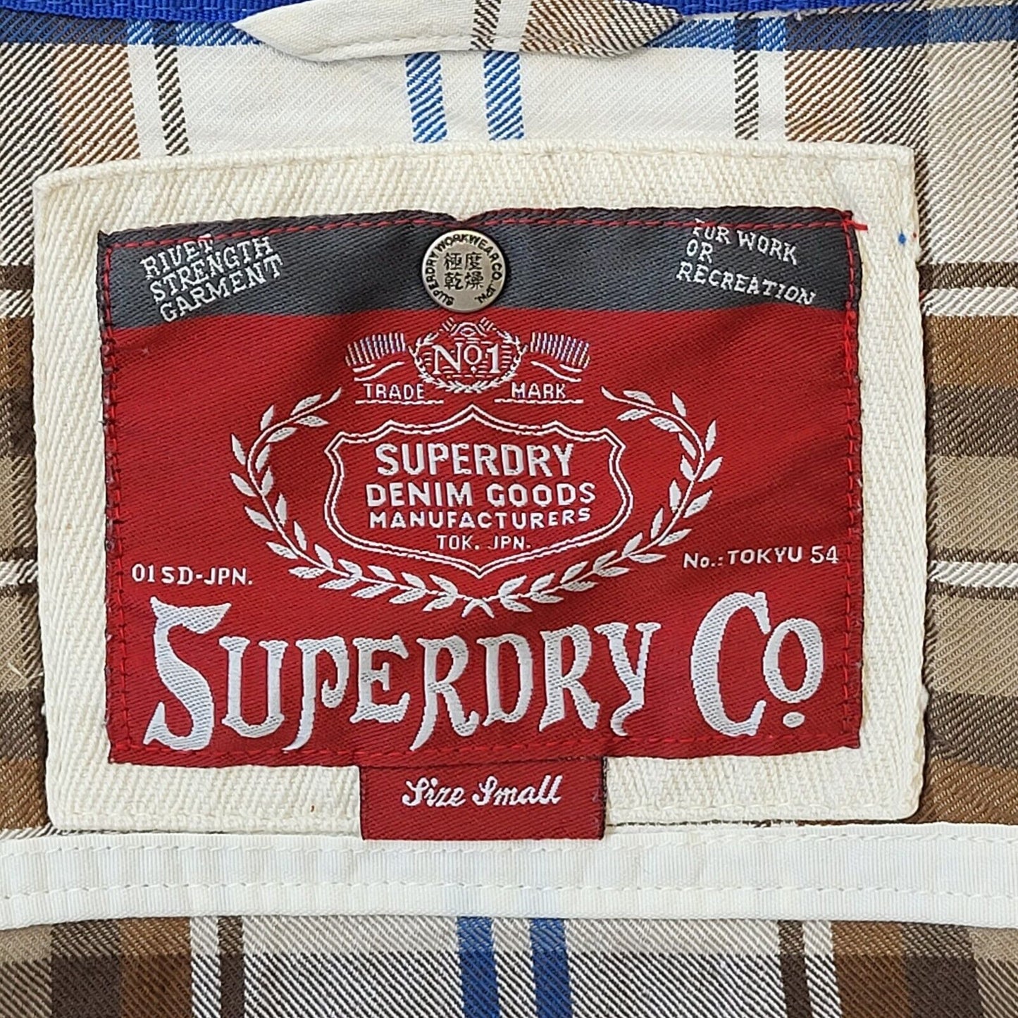 Superdry Brown White Check Long Sleeve Casual Shirt Uk Women's S Eu 36 G278