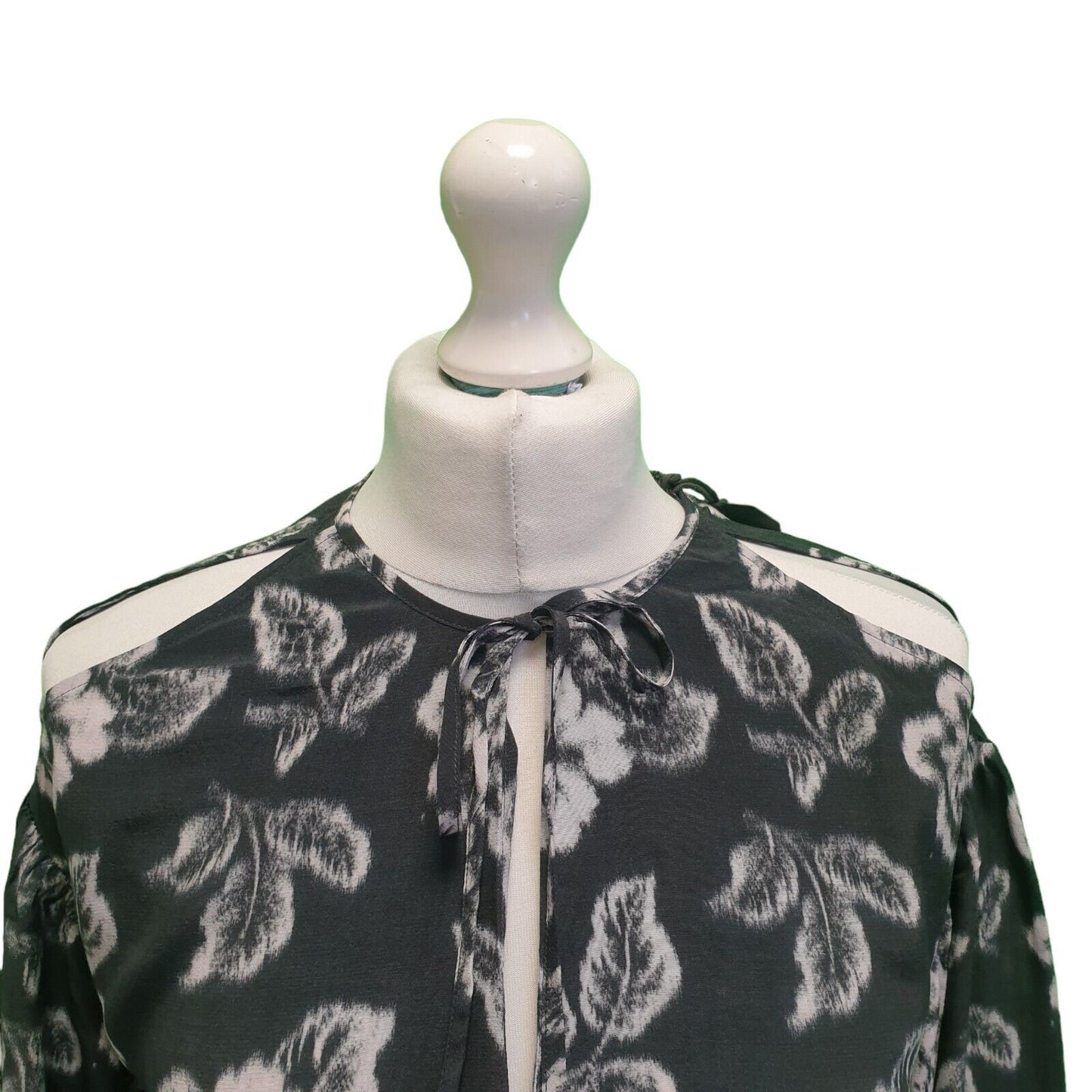 Allsaints Aster Kasuri Dress Black Floral Casual Dress UK Women's XS Bnwt H752