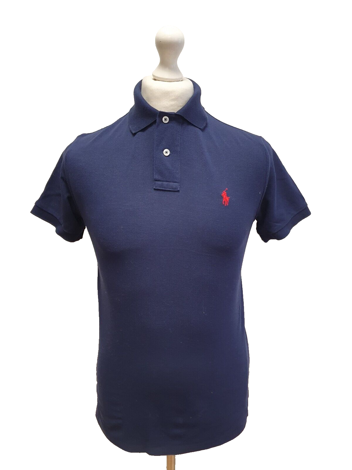 Polo Ralph Lauren Blue Custom Fit Short Sleeve Polo Shirt Men's Uk S G774